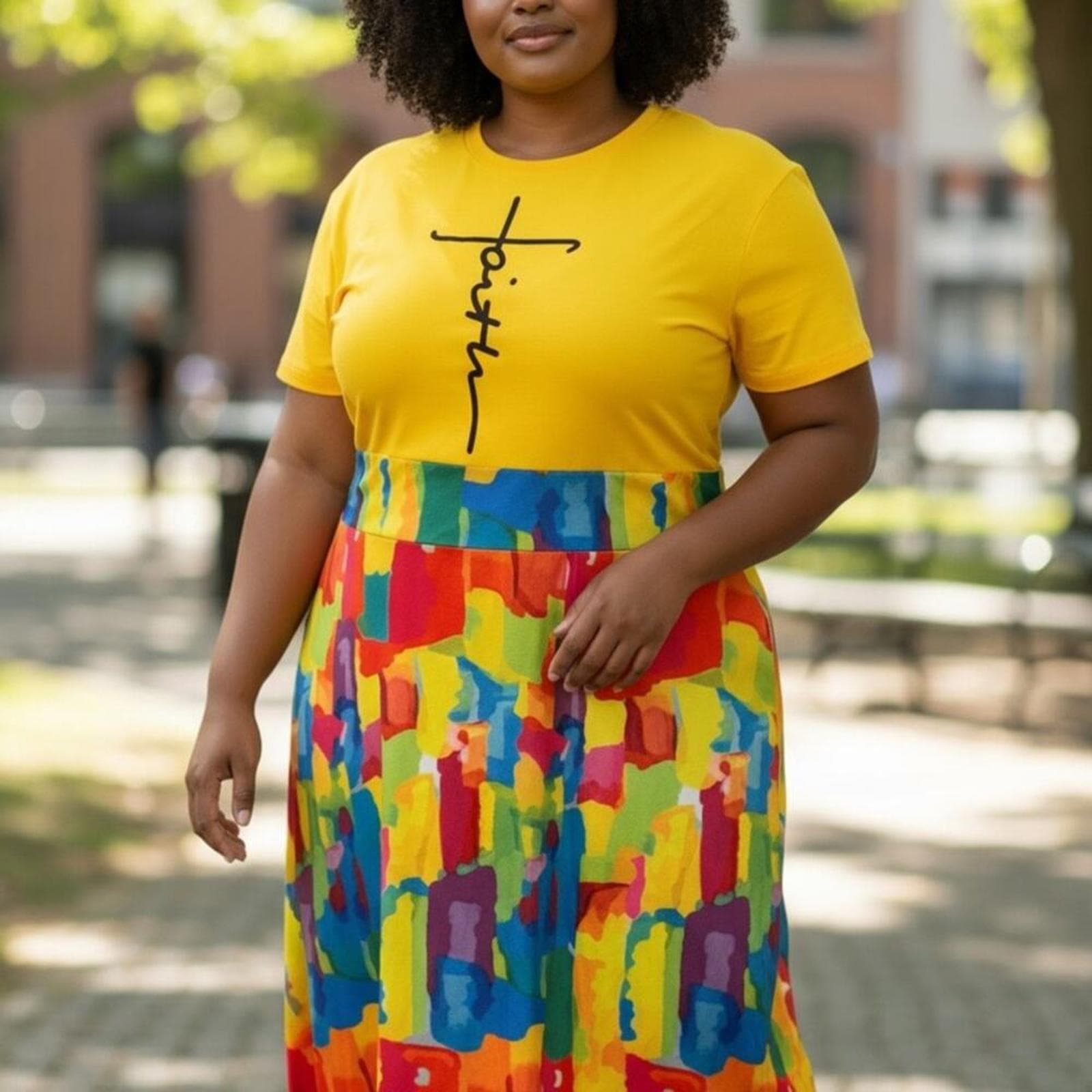 Colorful Abstract Maxi Dress - Image 1