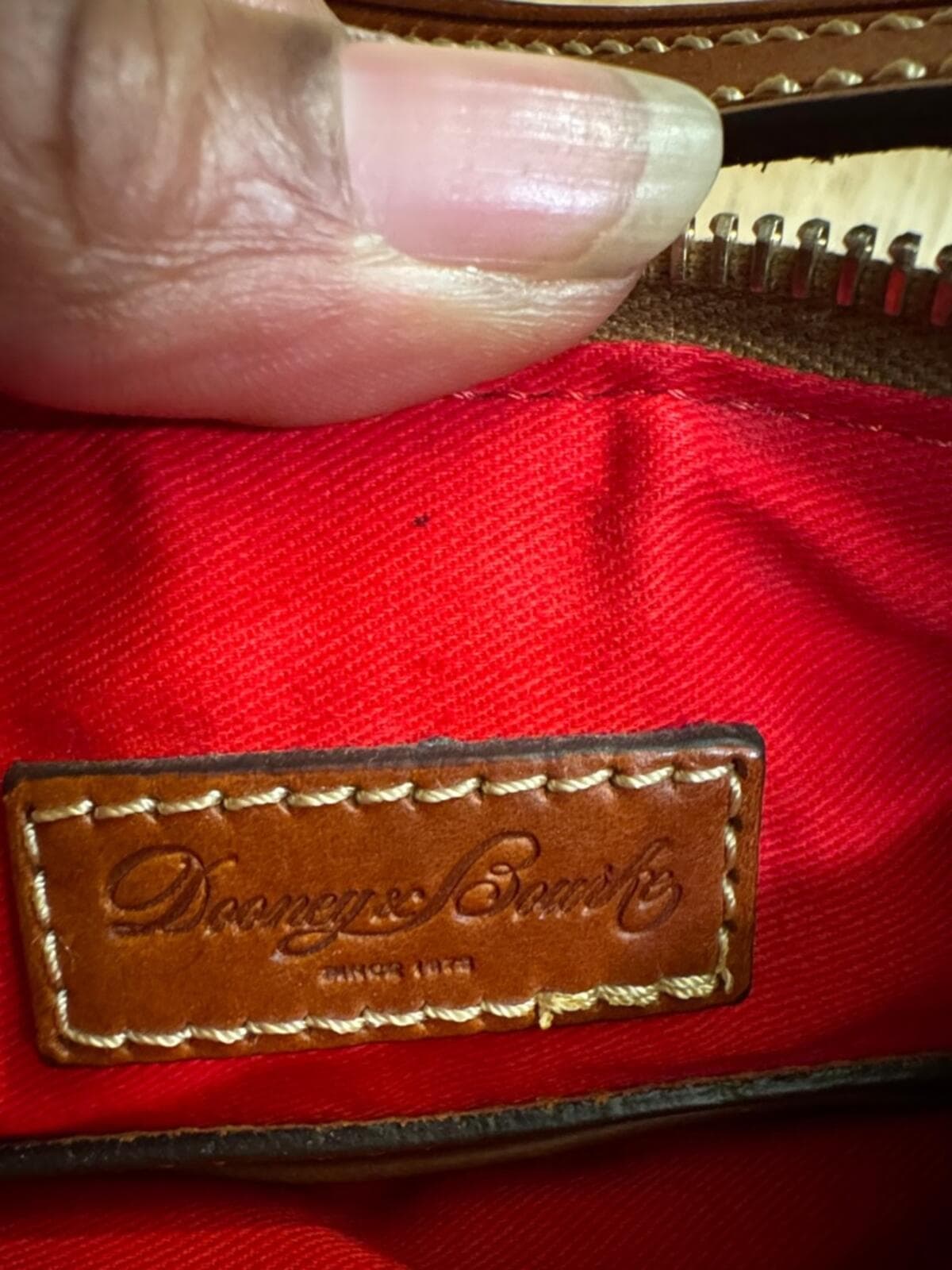 Dooney & Bourke Wine Red Pebbled Leather Crossbody - Thumbnail 2