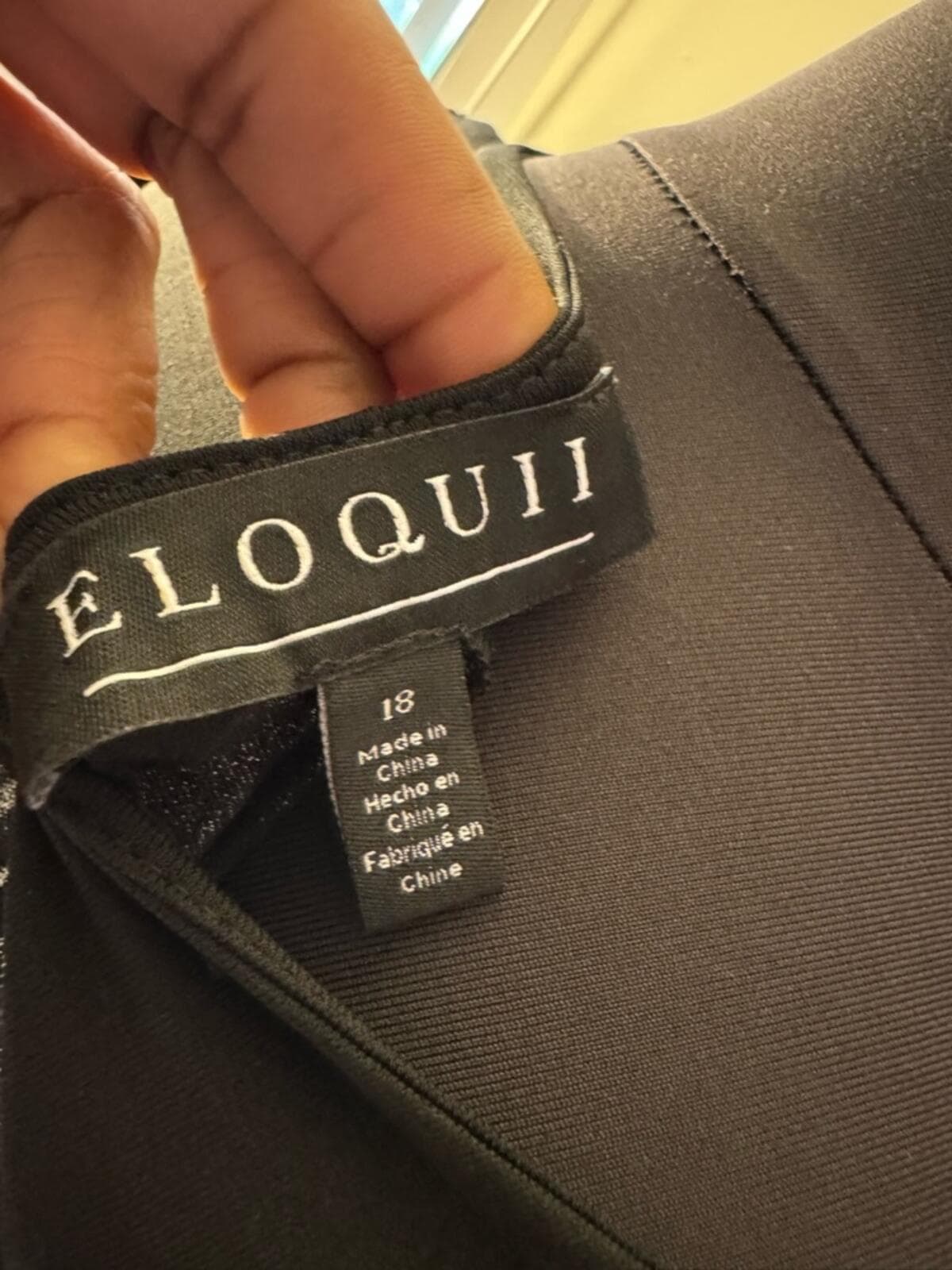 Eloquii Black Wrap V-Neck Long Sleeve Midi Dress - Thumbnail 7