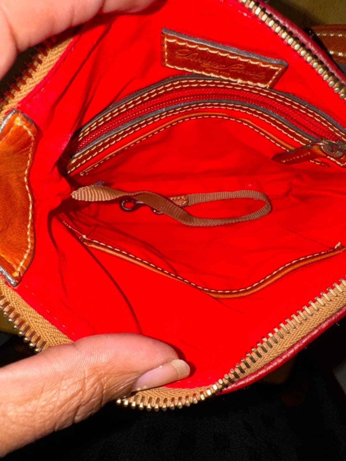 Dooney & Bourke Wine Red Pebbled Leather Crossbody - Thumbnail 3