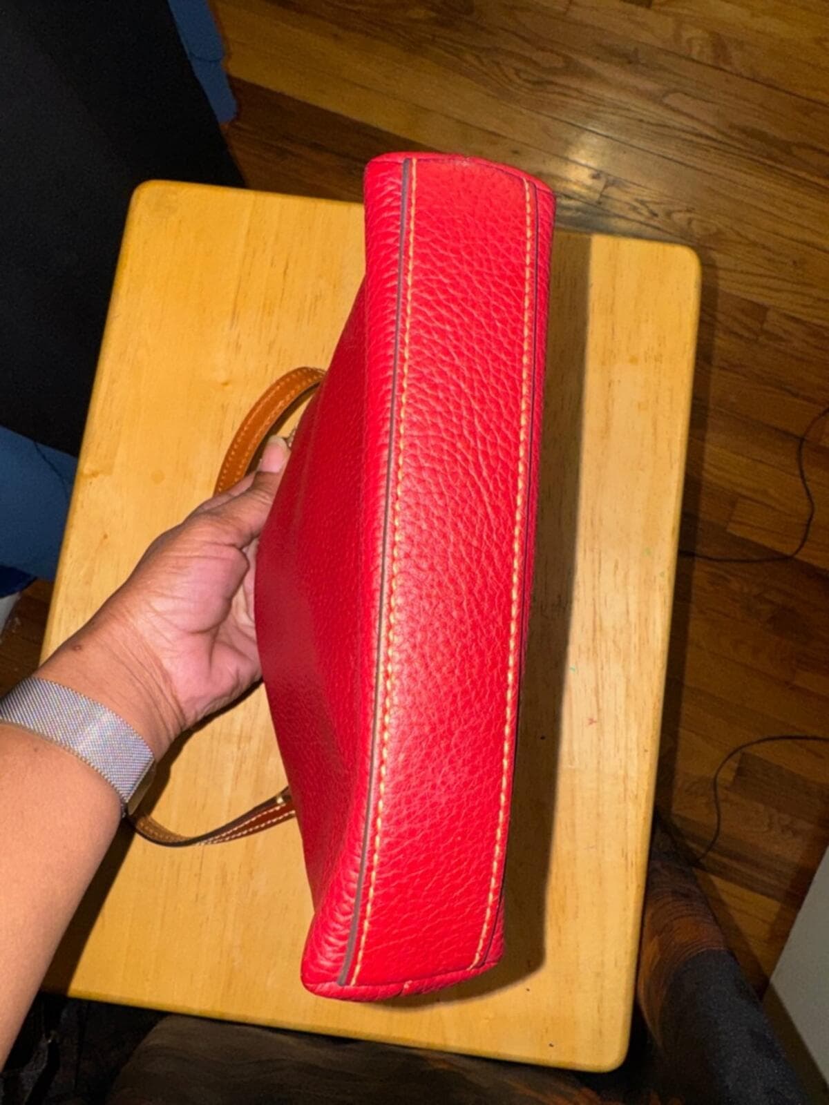 Dooney & Bourke Wine Red Pebbled Leather Crossbody - Thumbnail 5