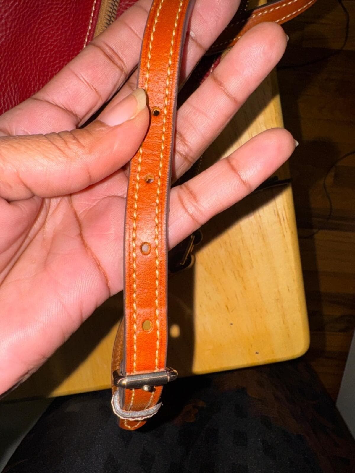 Dooney & Bourke Wine Red Pebbled Leather Crossbody - Thumbnail 8