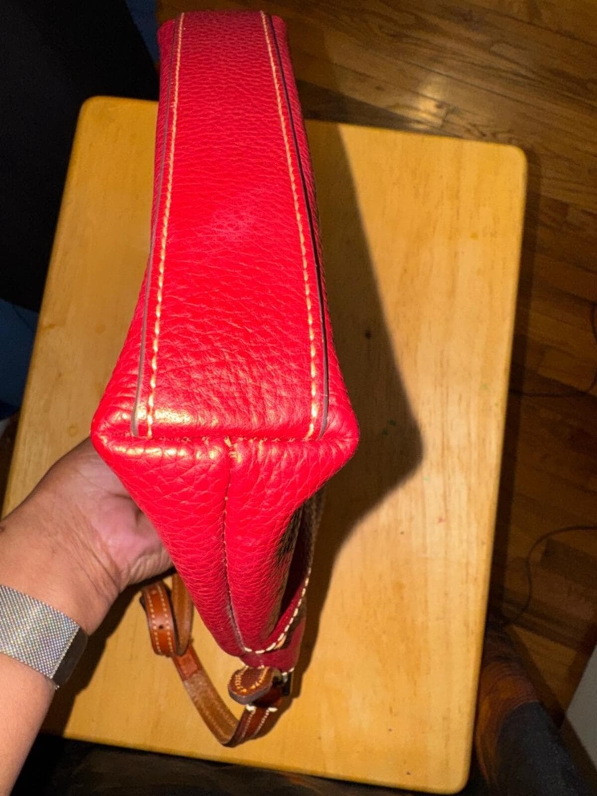 Dooney & Bourke Wine Red Pebbled Leather Crossbody - Thumbnail 7