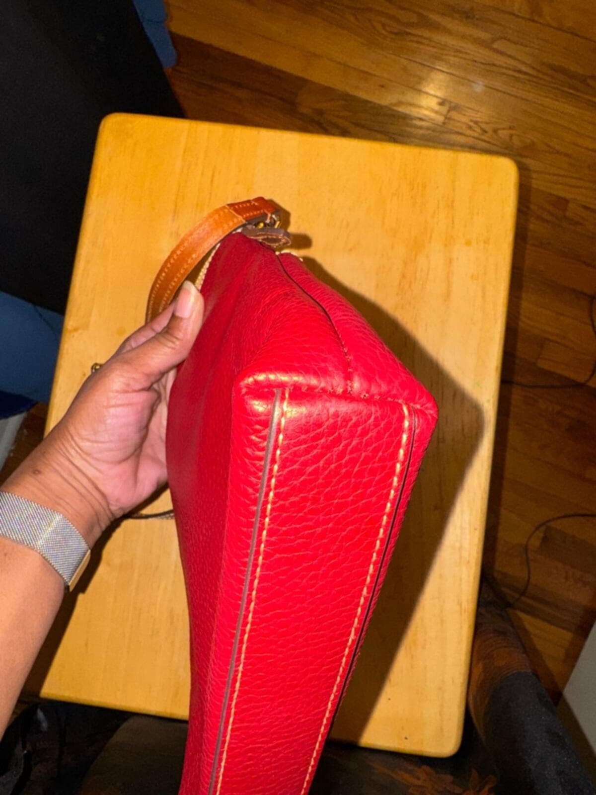 Dooney & Bourke Wine Red Pebbled Leather Crossbody - Thumbnail 6