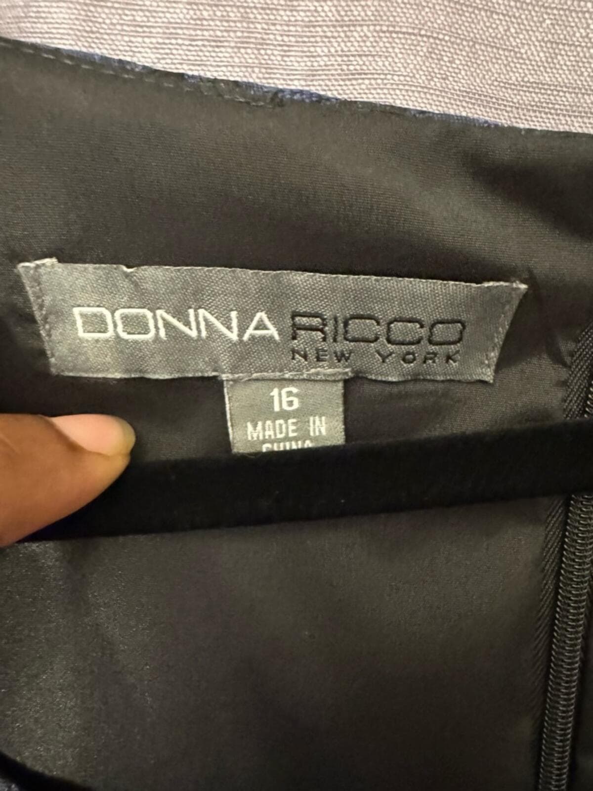 Donna Ricco Navy and Gold Floral Jacquard A-Line Midi Dress - Thumbnail 3