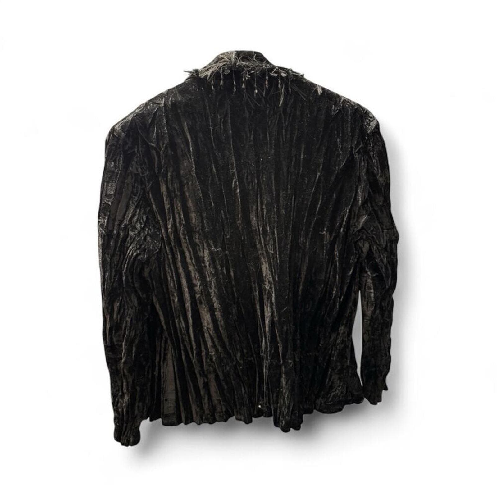 Chic Black Women's Velvet Blazer - Thumbnail 3