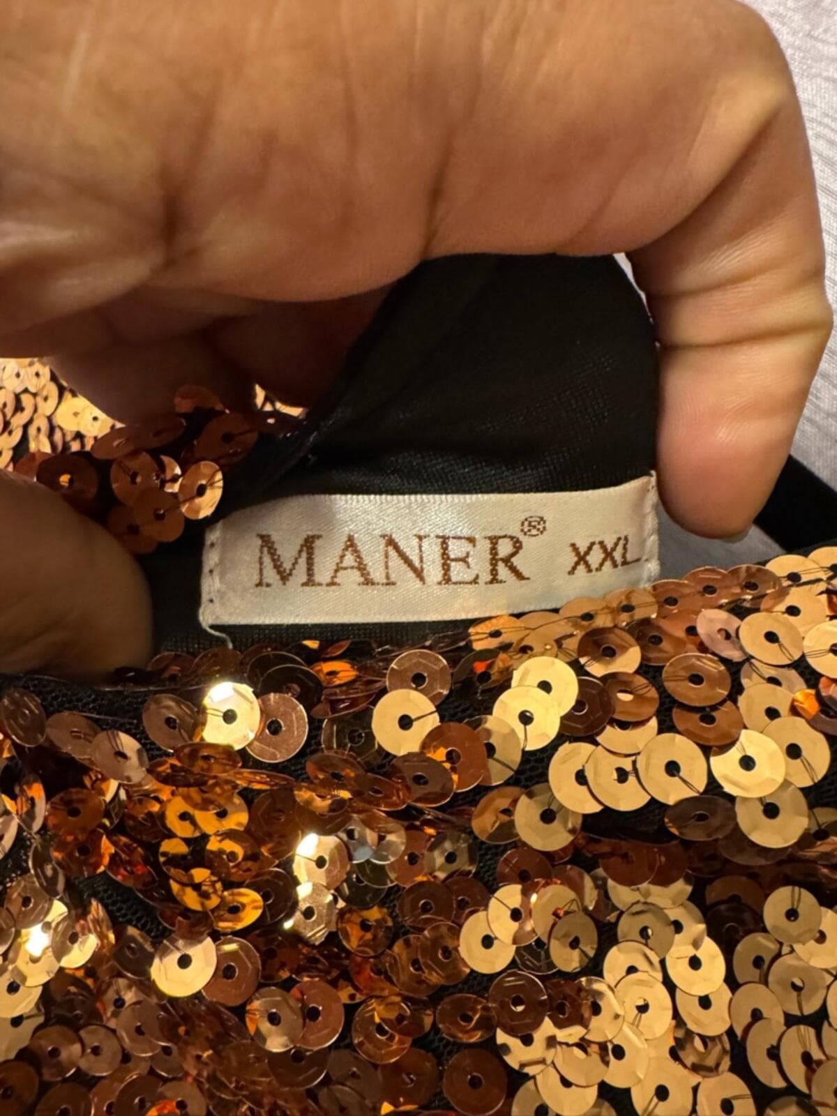 Sequin Ombre VNeck Mini Dress in Gold and Black - Thumbnail 7