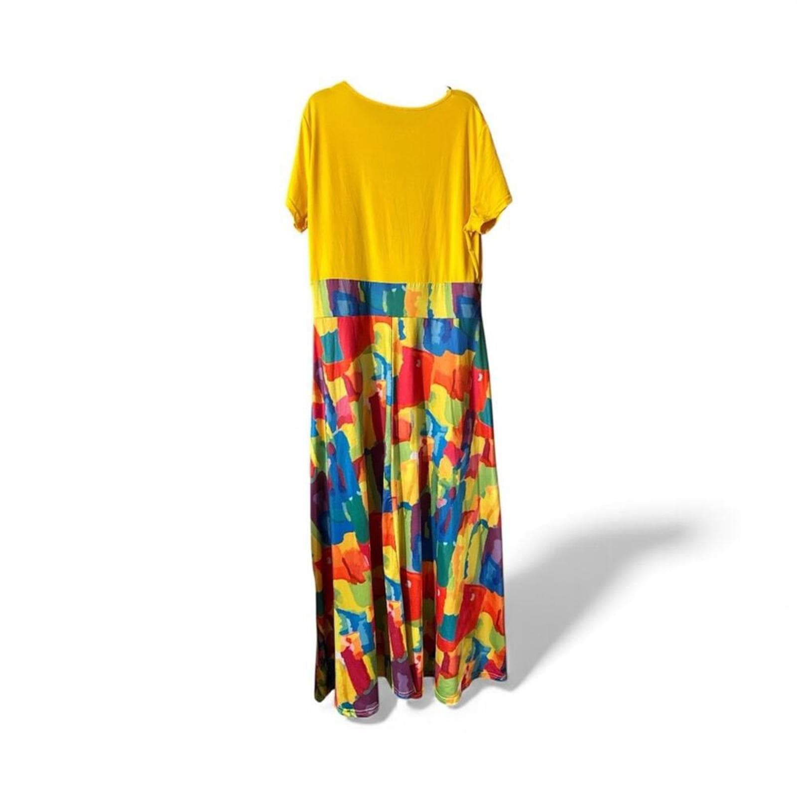 Colorful Abstract Maxi Dress - Thumbnail 3