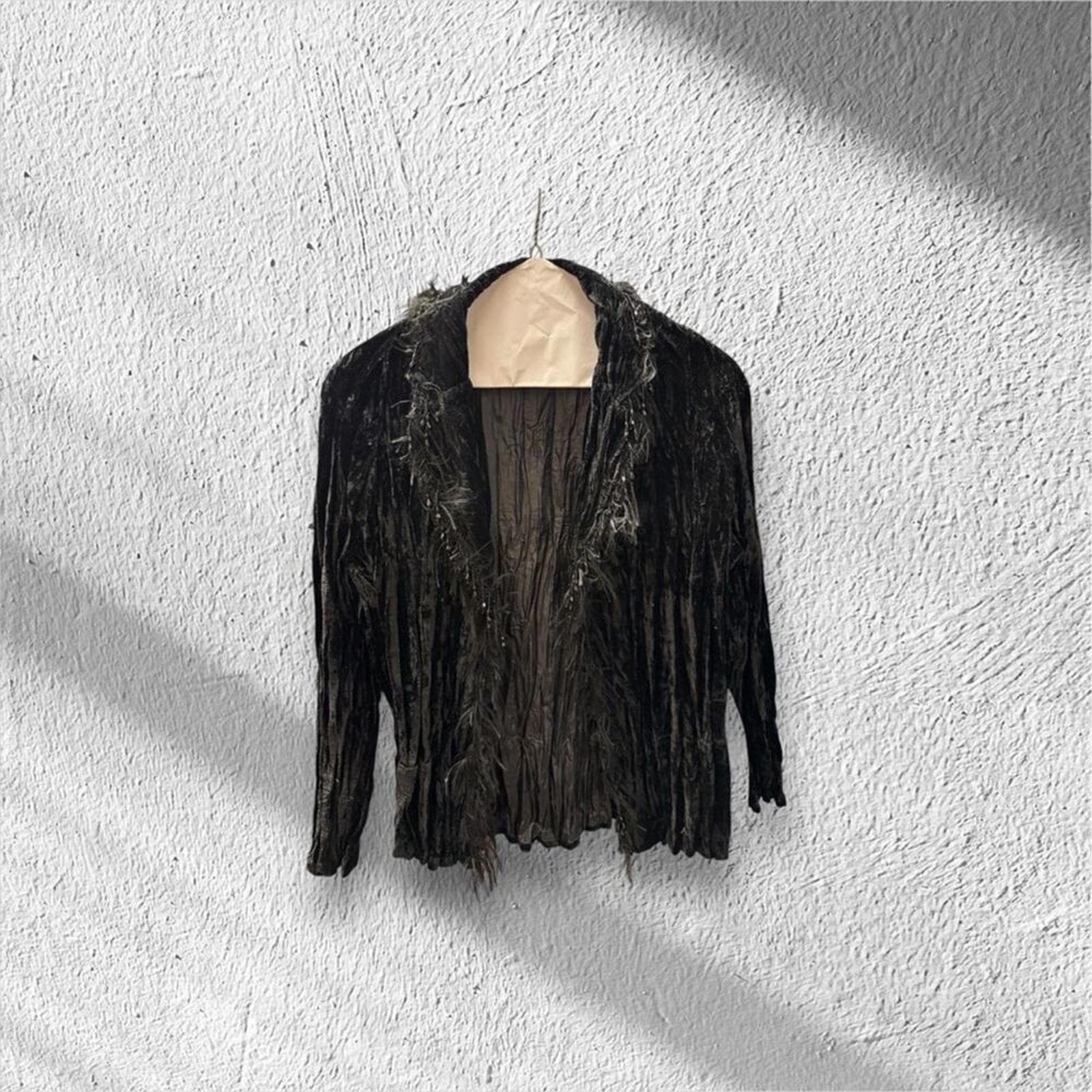 Chic Black Women's Velvet Blazer - Thumbnail 2