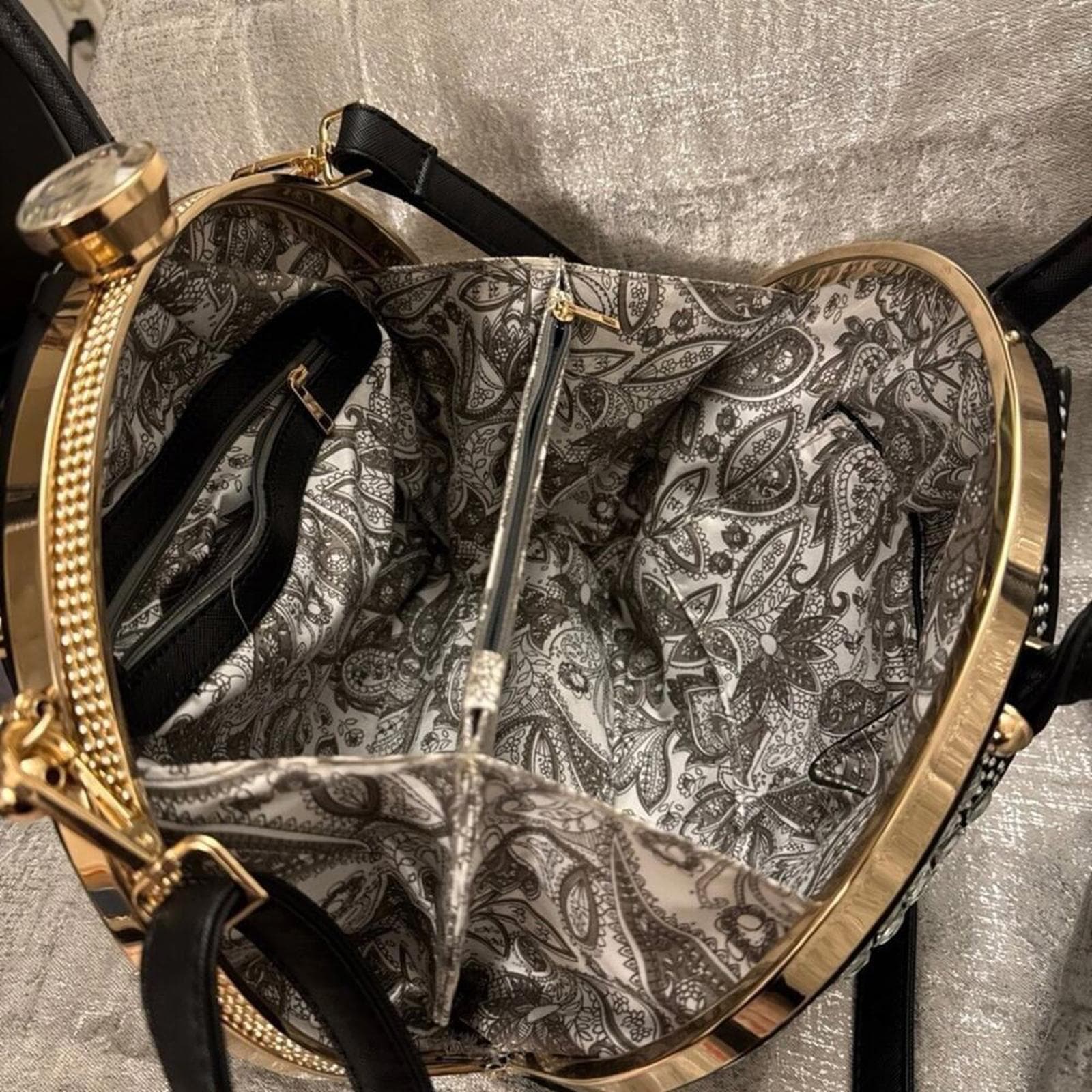 DOME SHAPED RHINESTONE SATCHEL - Thumbnail 5