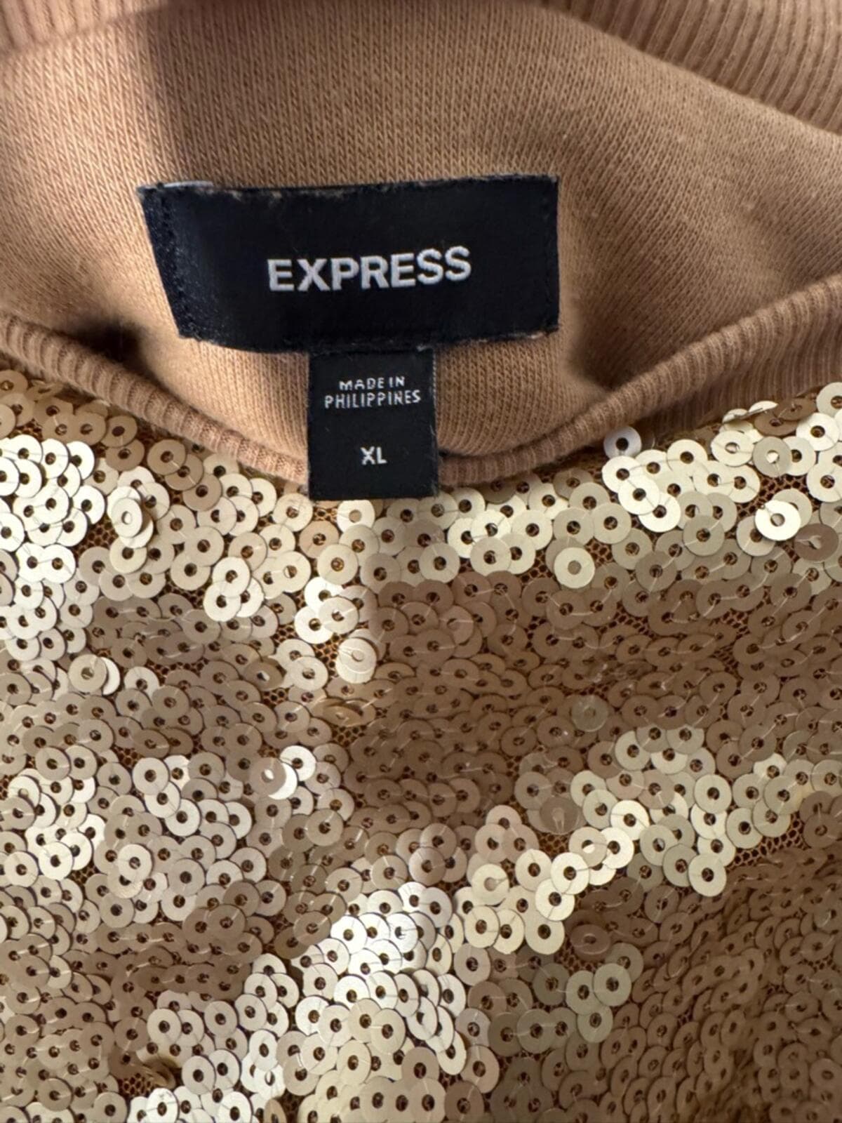 Express Champagne Sequin Top - Thumbnail 3