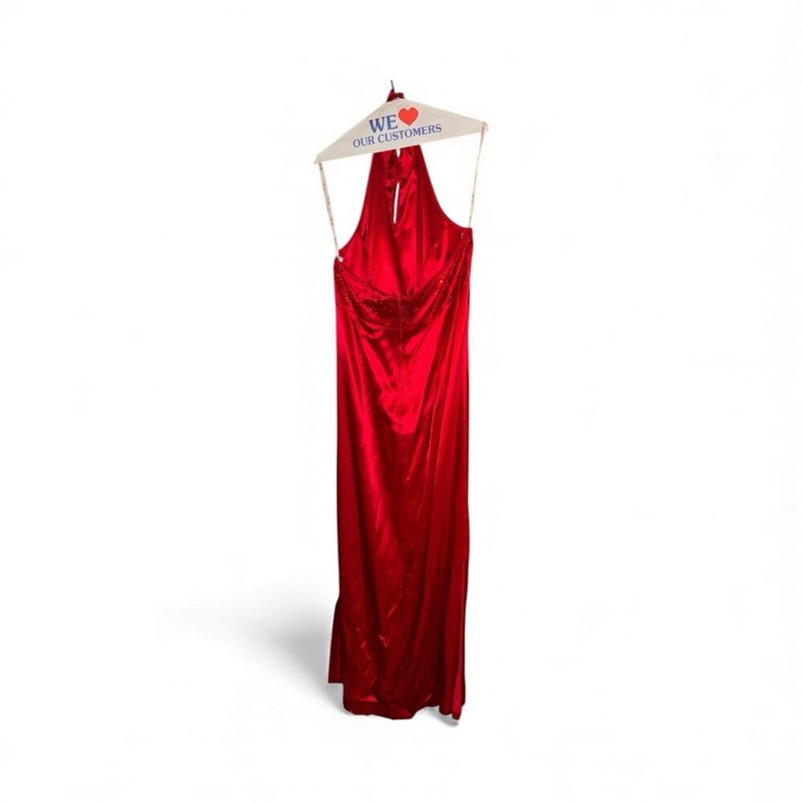 Zum Zum by Niki Livas Red Lace Halter Dress - Thumbnail 3