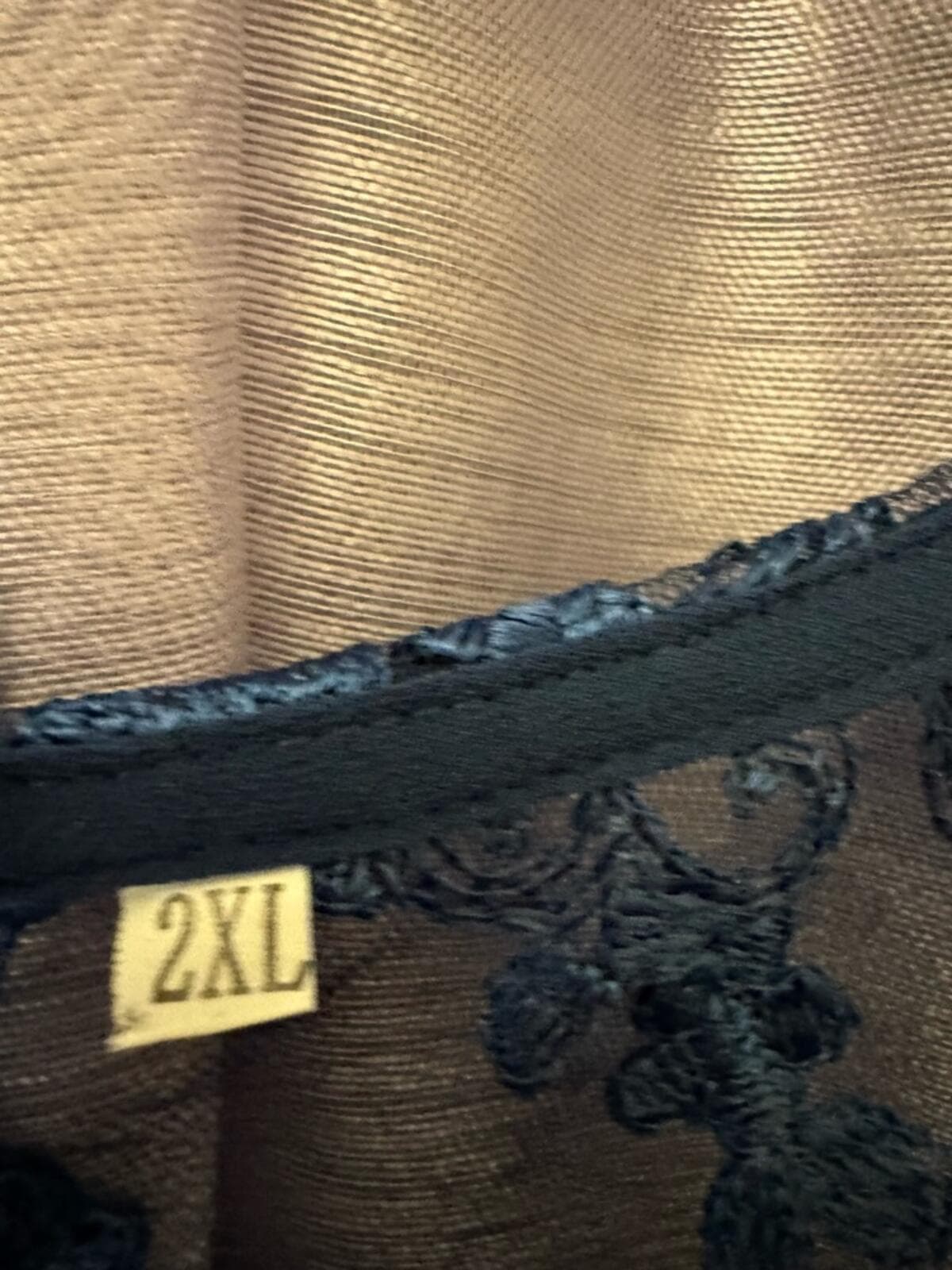 Plus-Size Teal Lace Bodice High-Low Dress with Sheer Sleeves - Thumbnail 3