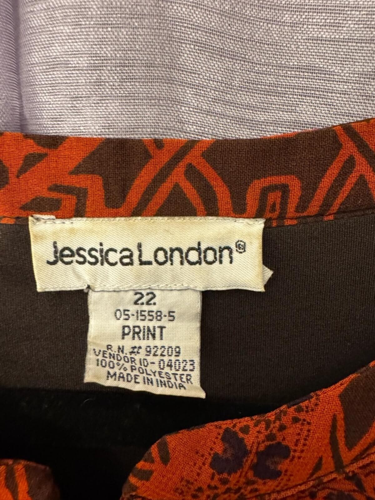 Jessica London Burnt Orange and Deep Brown Sleeveless Maxi Dress - Thumbnail 5