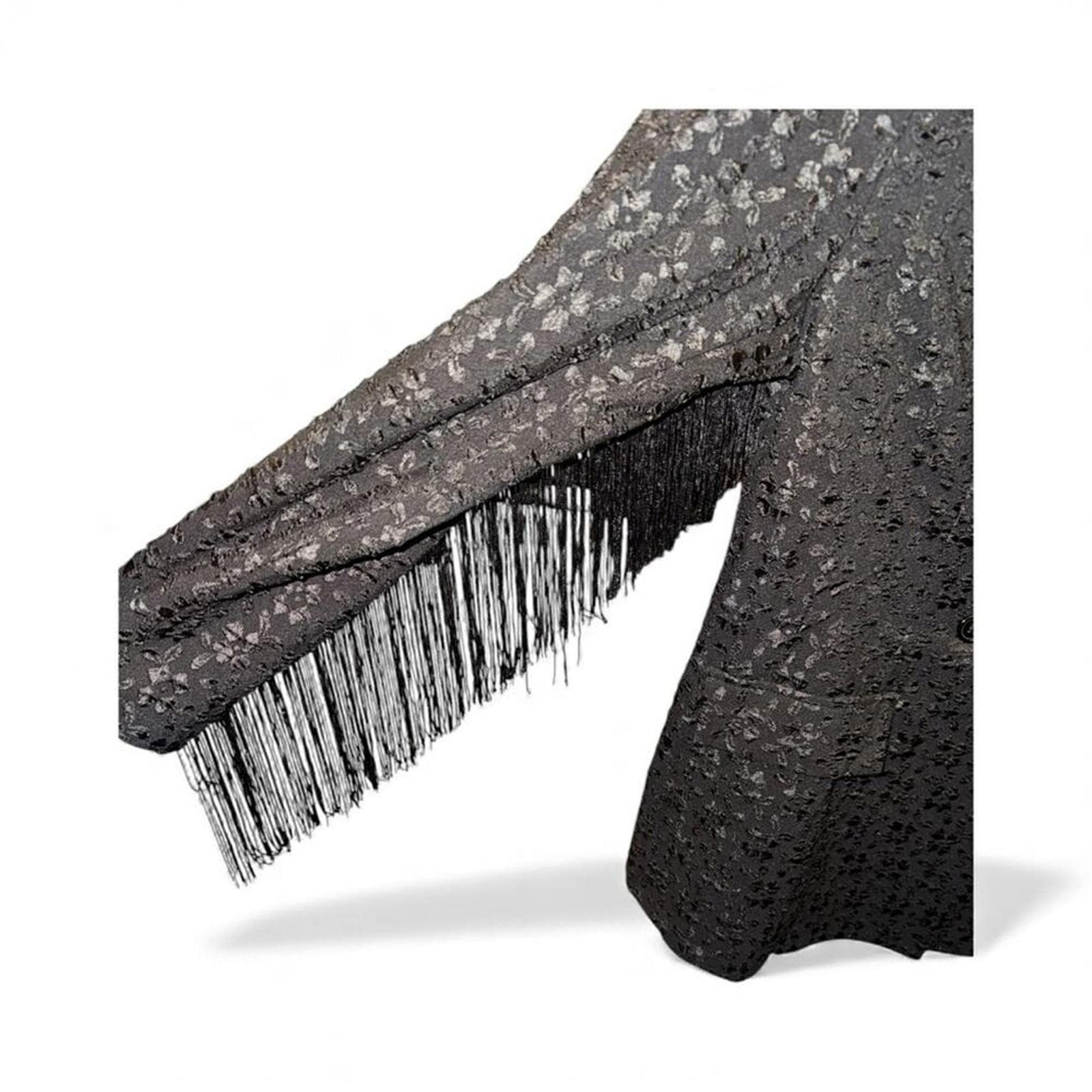 Elegant Black Fringe Women's Blazer - Thumbnail 4