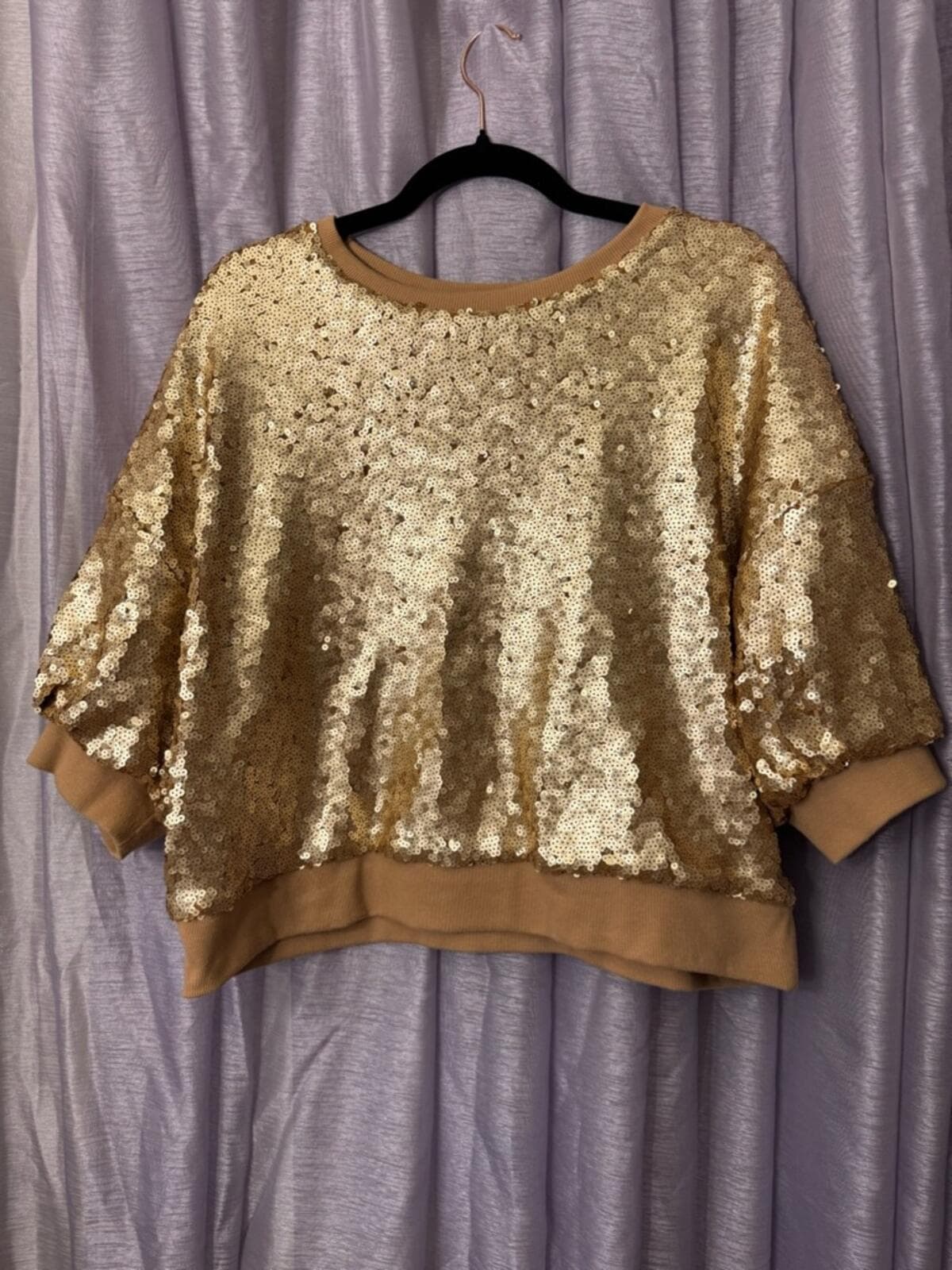 Express Champagne Sequin Top - Thumbnail 2