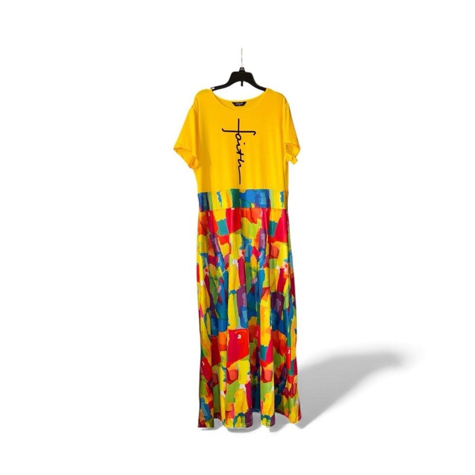 Colorful Abstract Maxi Dress - Thumbnail 2