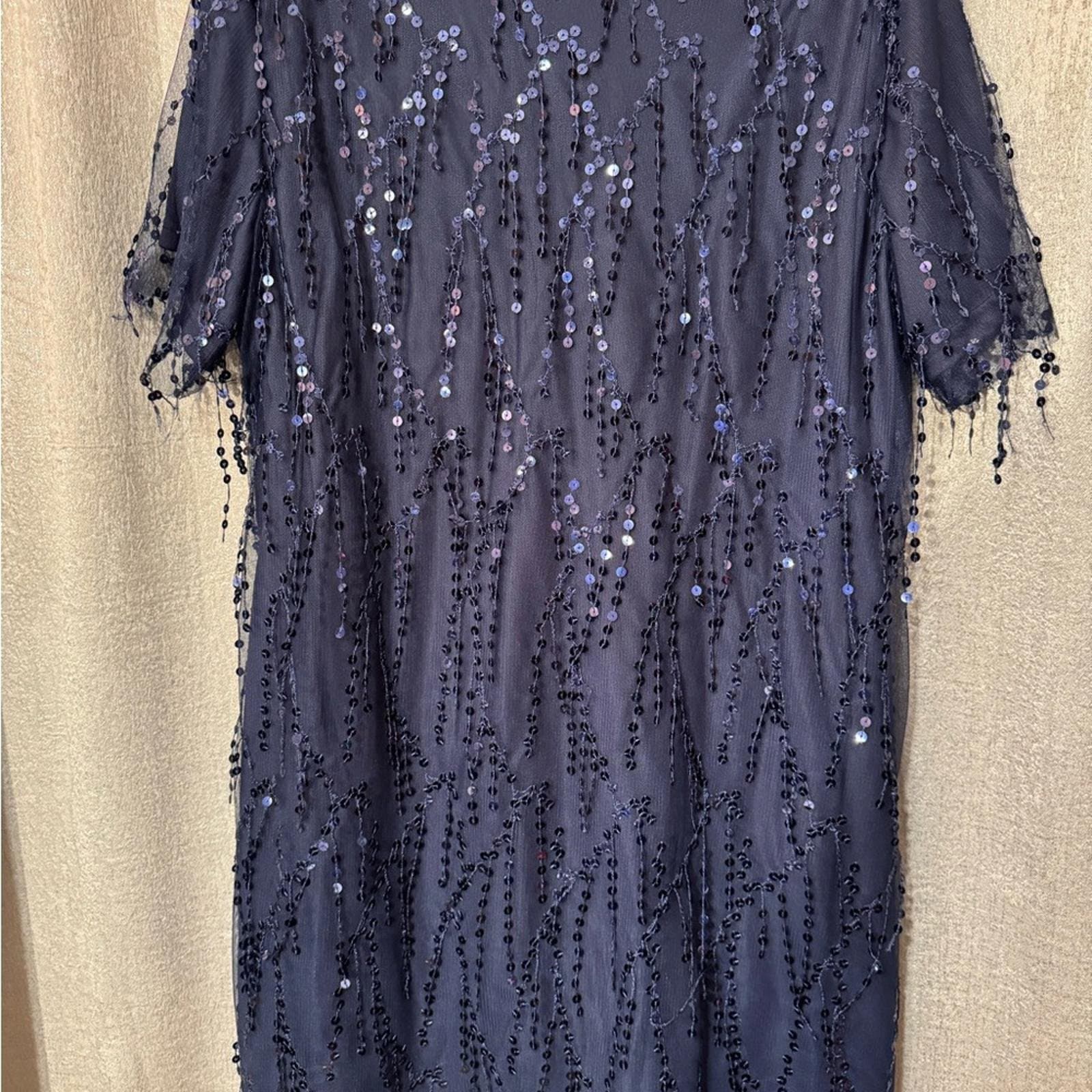 Navy Sequin Mini Dress - Thumbnail 5