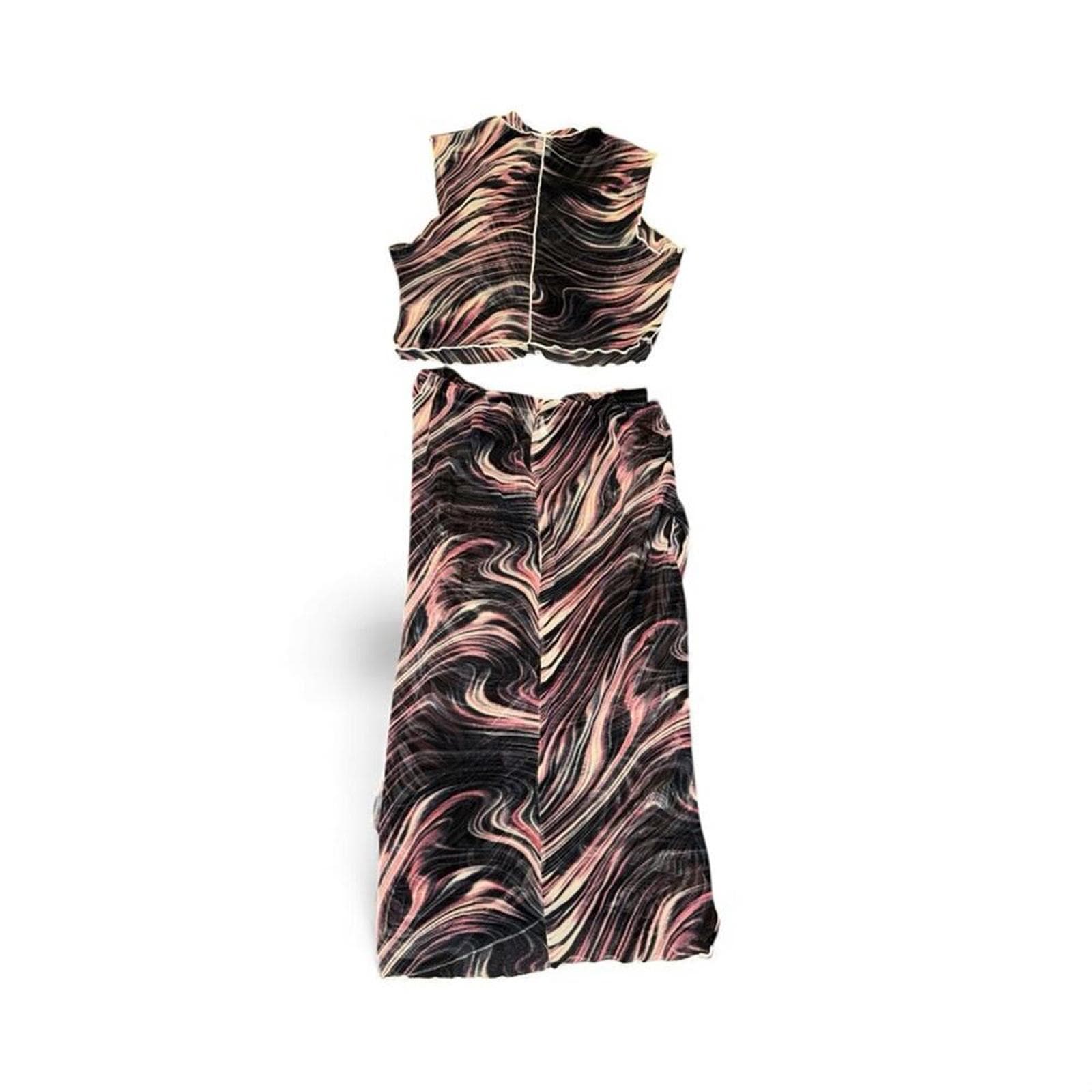 Stylish Women's Swirl Pattern Two-Piece Set - Thumbnail 3