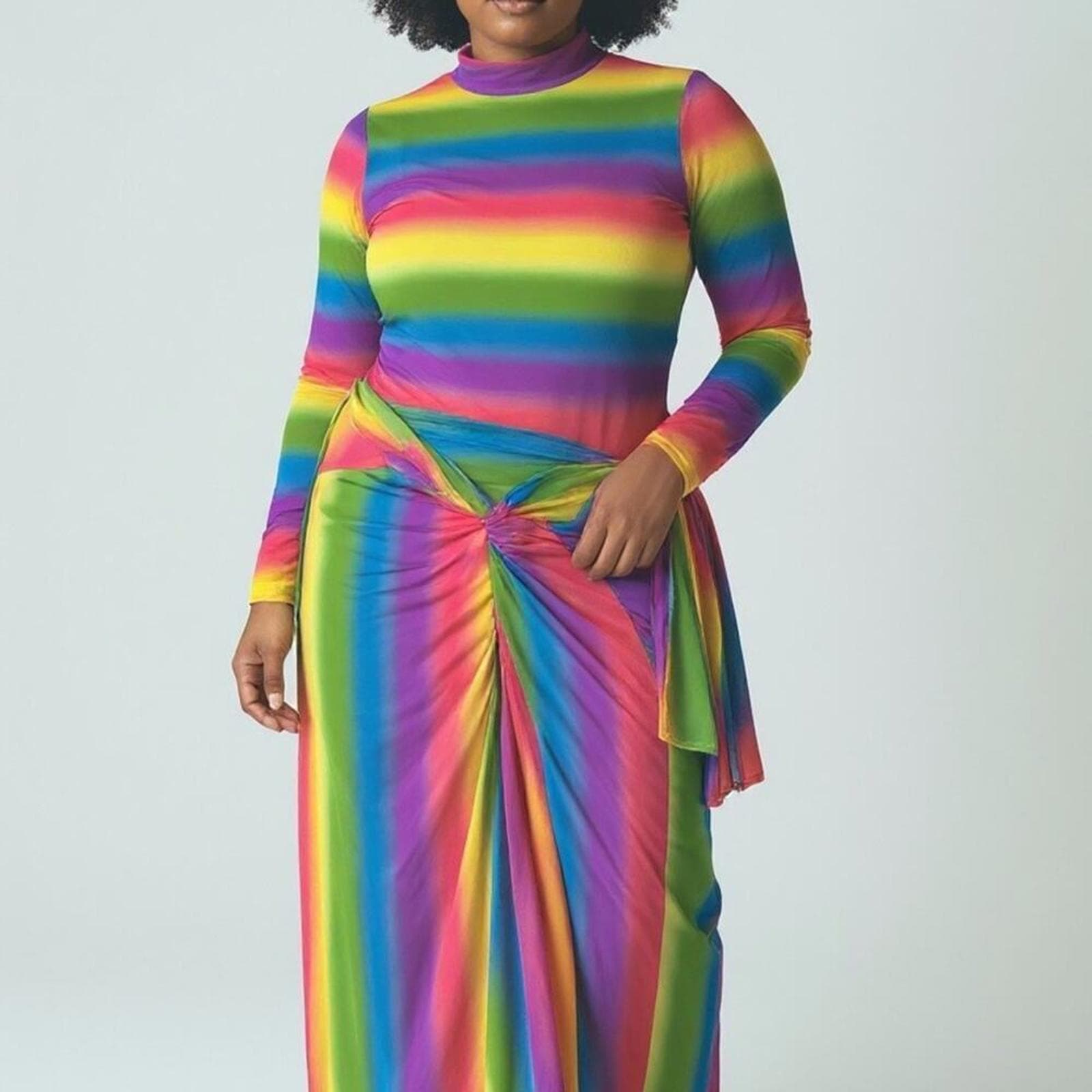 Rainbow body suit with skirt bottom - Image 1
