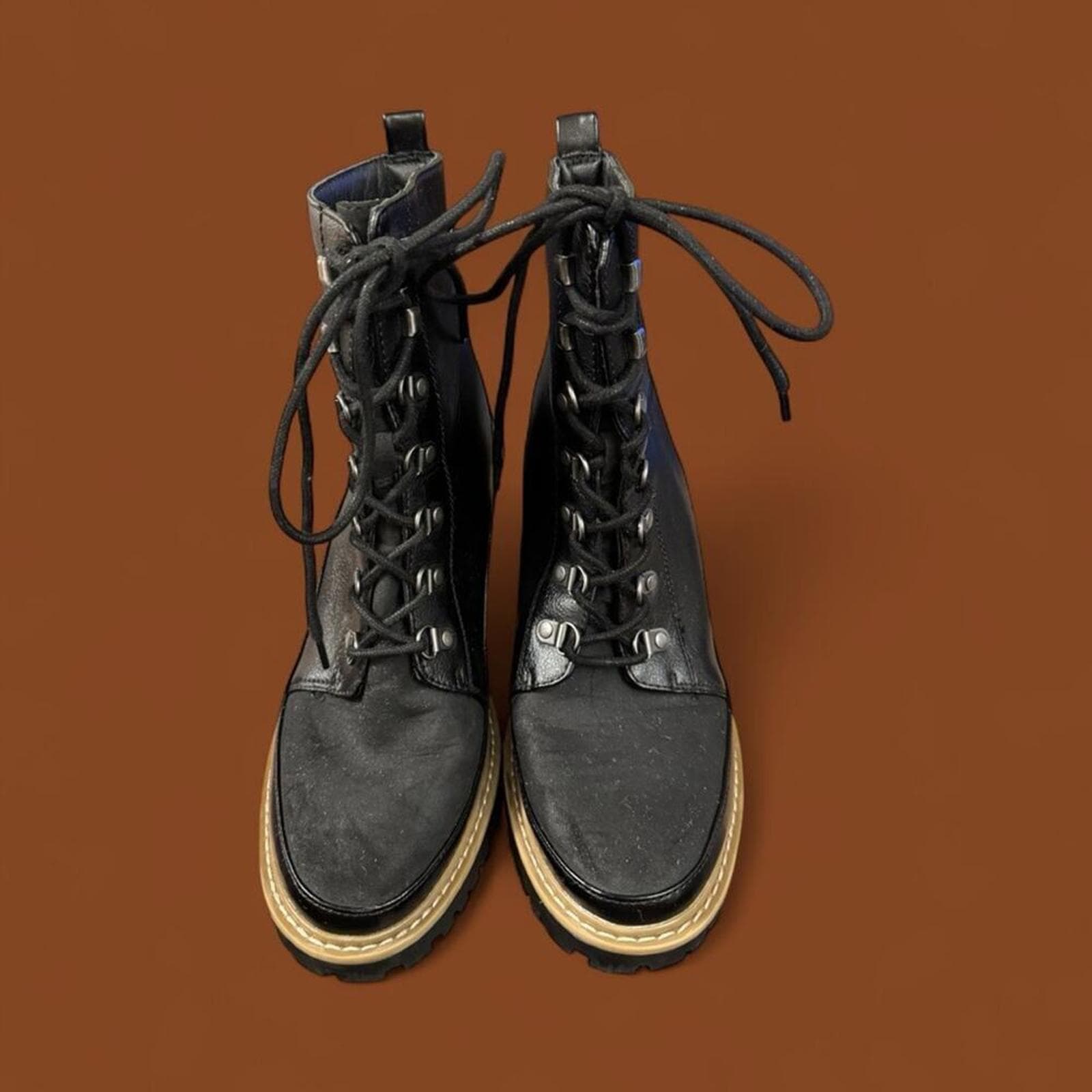 a new day Black and Tan Combat Boots - Image 1