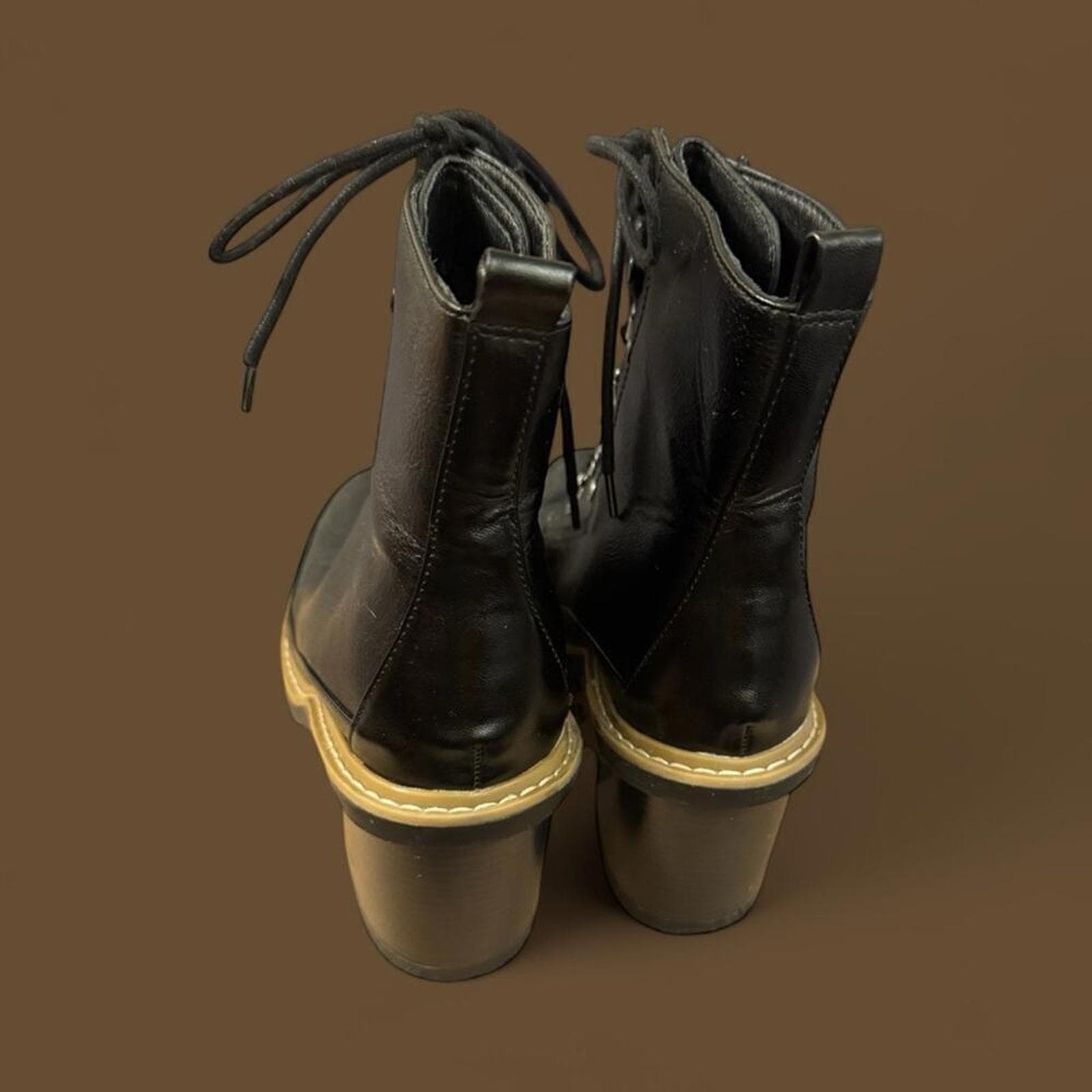 a new day Black and Tan Combat Boots - Thumbnail 4