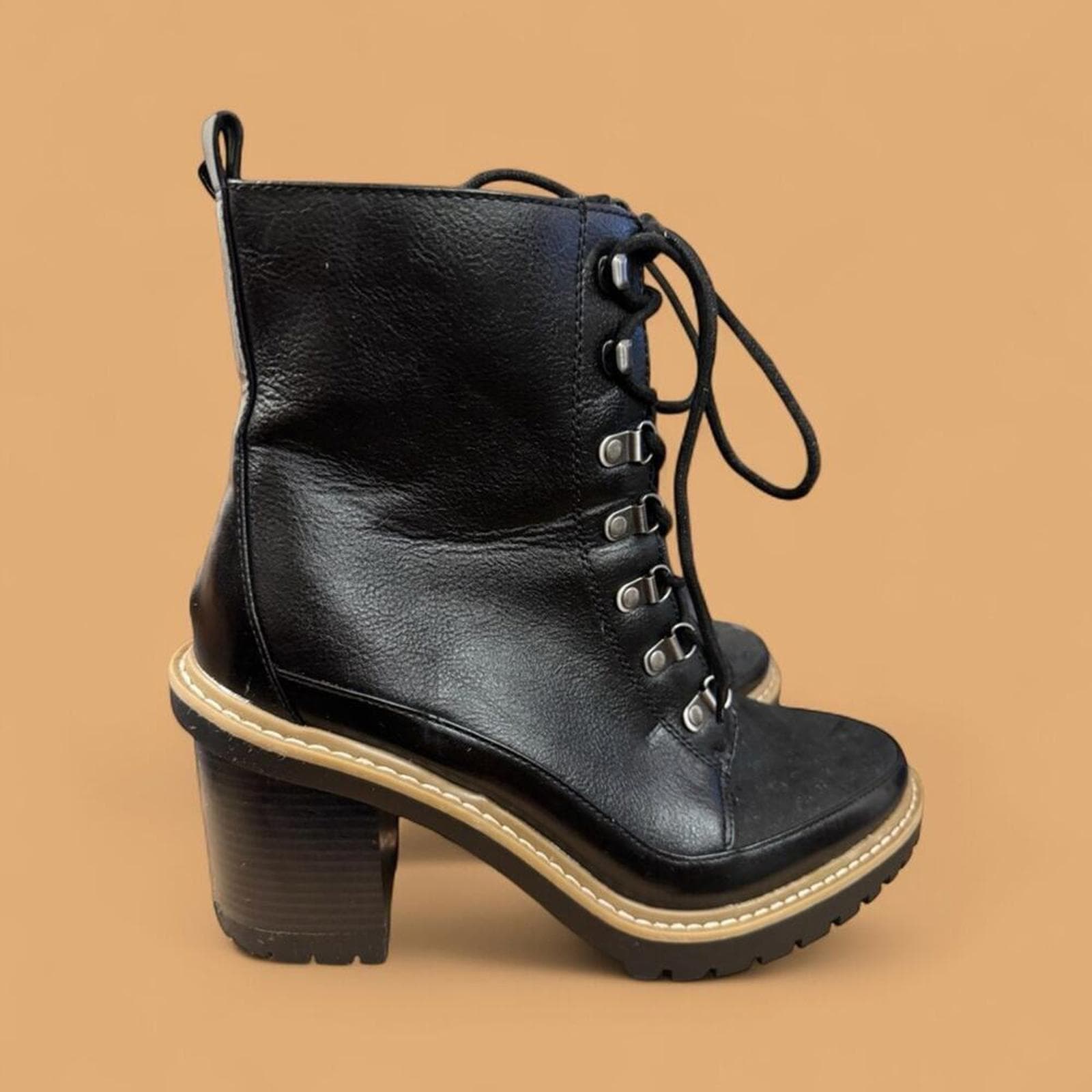 a new day Black and Tan Combat Boots - Thumbnail 3