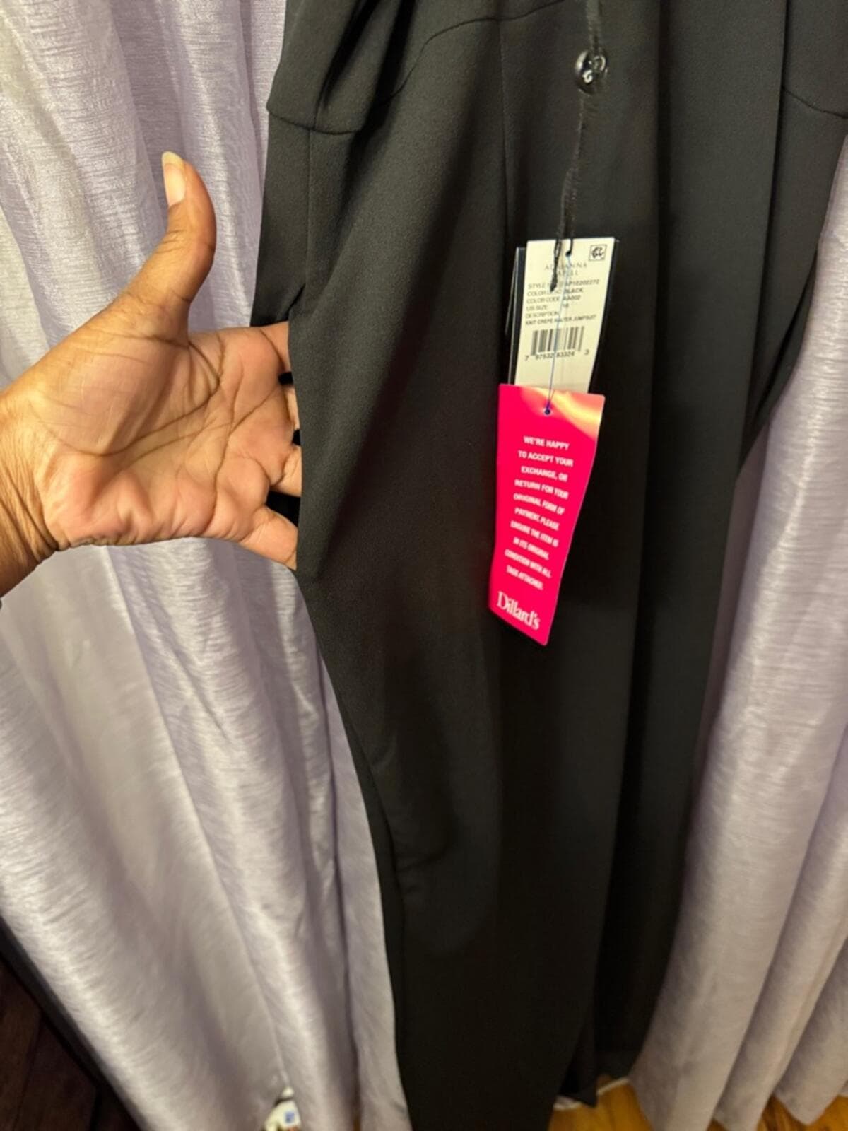 Adrianna Papell Black Crossover Halter Wide-Leg Jumpsuit - Thumbnail 7