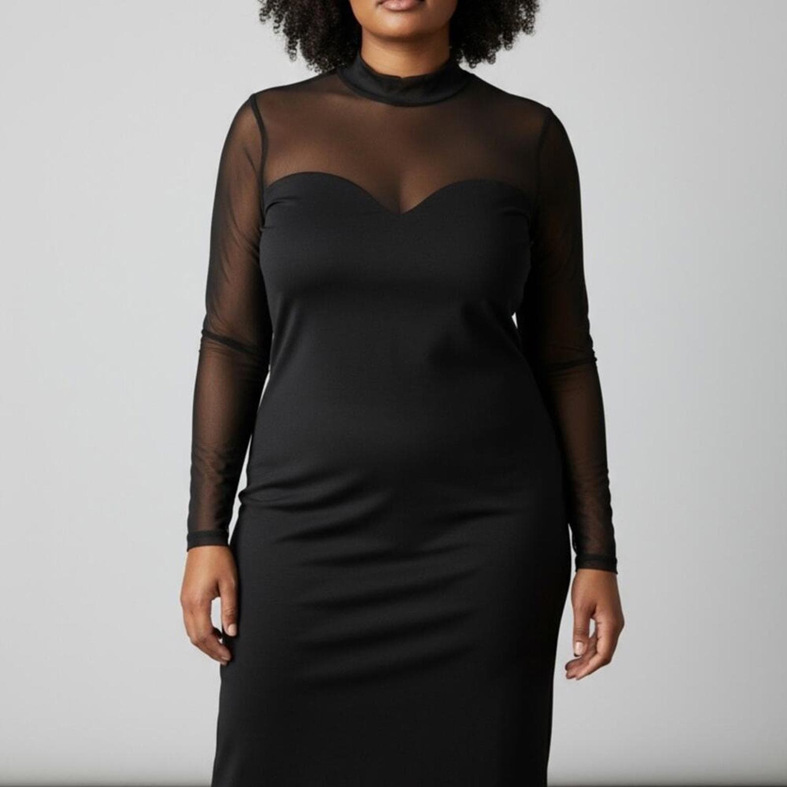 H&M Sheer Black Mesh Mini Dress - Image 1