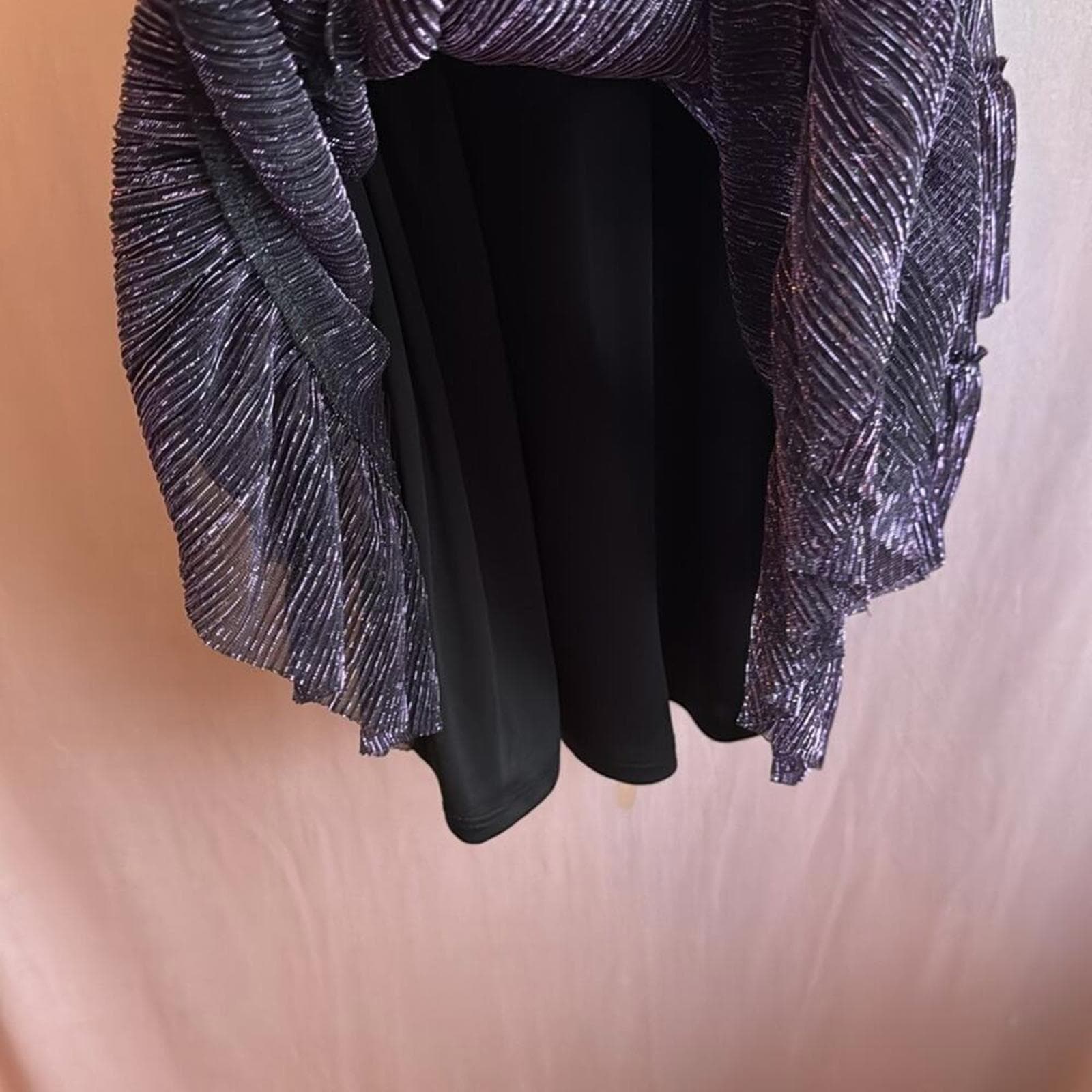 Womens purple metallic party dress - Thumbnail 8