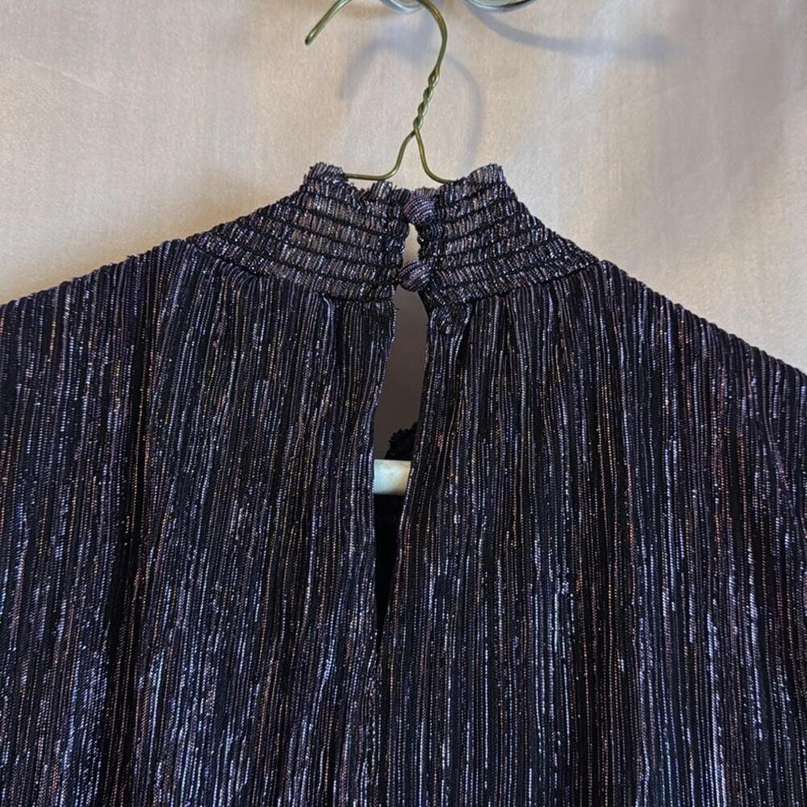 Womens purple metallic party dress - Thumbnail 6