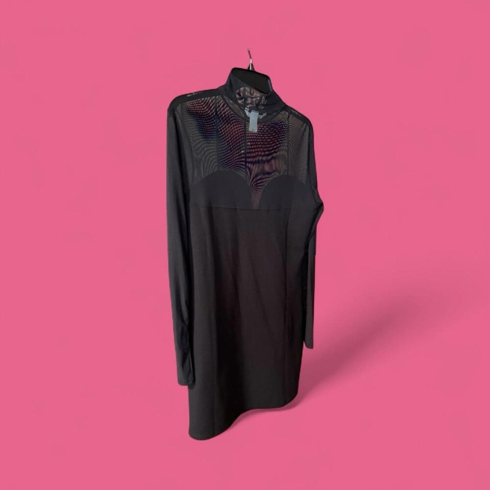 H&M Sheer Black Mesh Mini Dress - Thumbnail 3