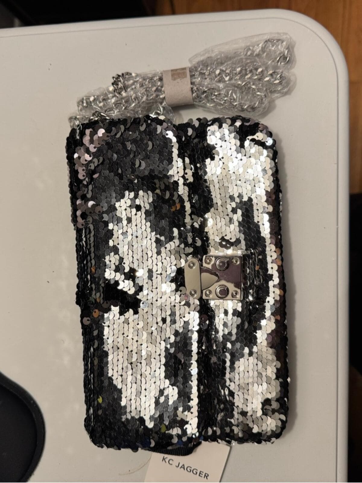 KC Jagger Silver Sequin Chain Crossbody Bag - Thumbnail 3