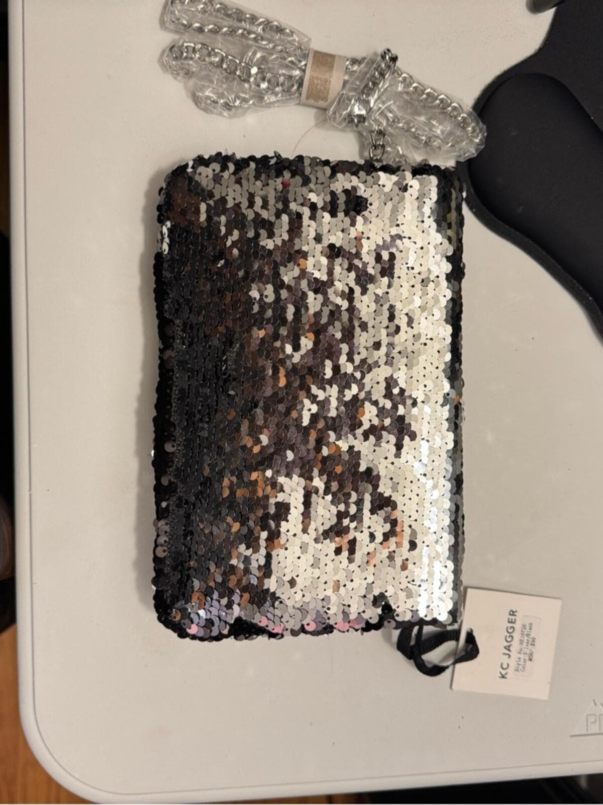 KC Jagger Silver Sequin Chain Crossbody Bag - Thumbnail 4