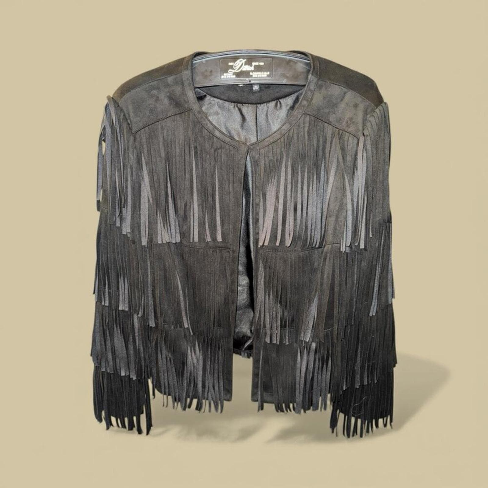 Serena Williams Black Fringe Women's Jacket - Thumbnail 2