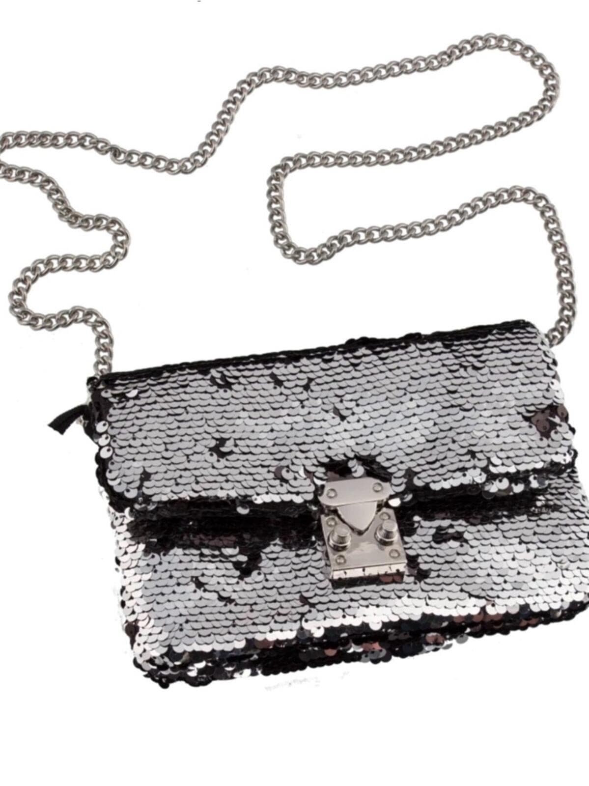 KC Jagger Silver Sequin Chain Crossbody Bag - Image 1