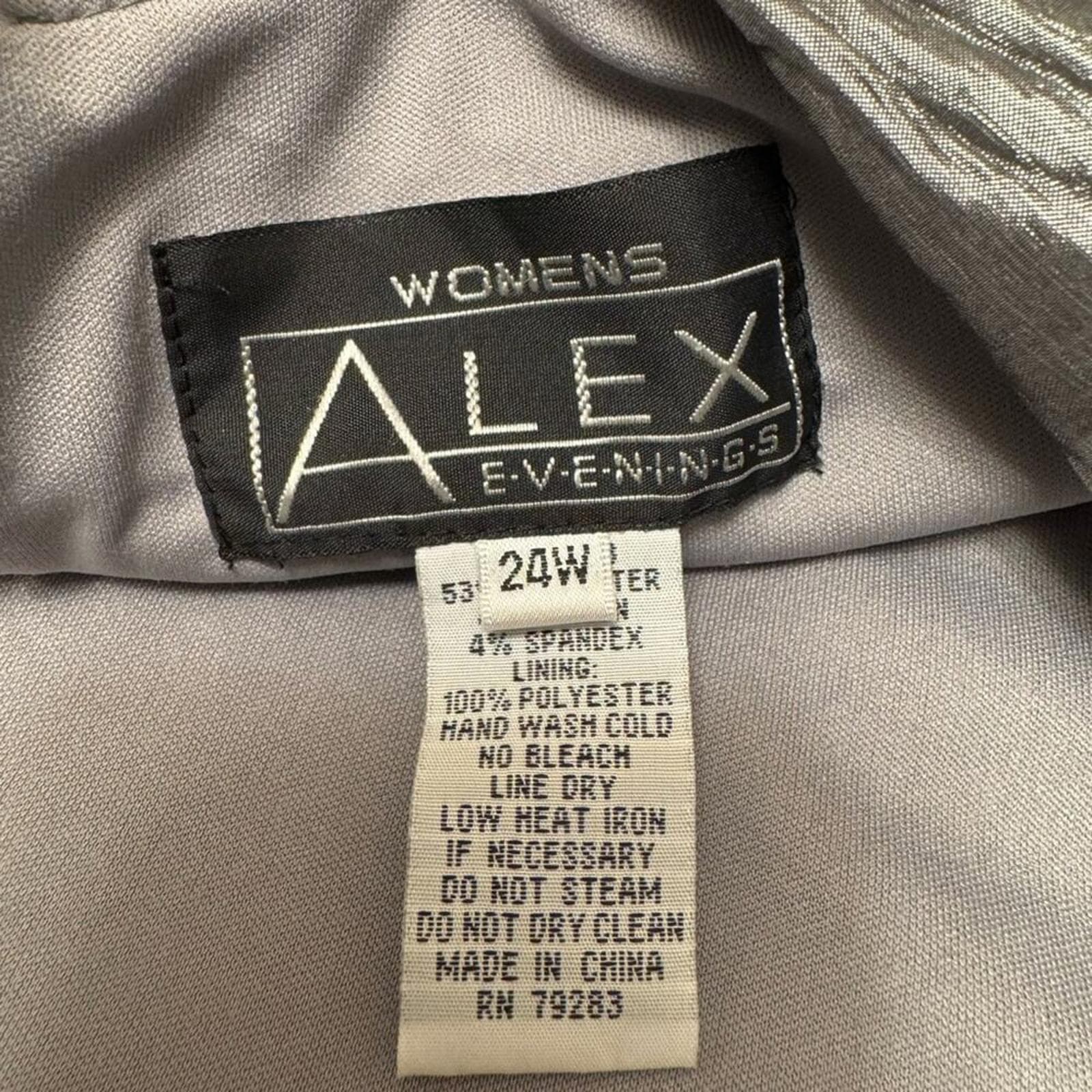 Alex Evenings Gray Off-Shoulder Maxi Dress - Thumbnail 4