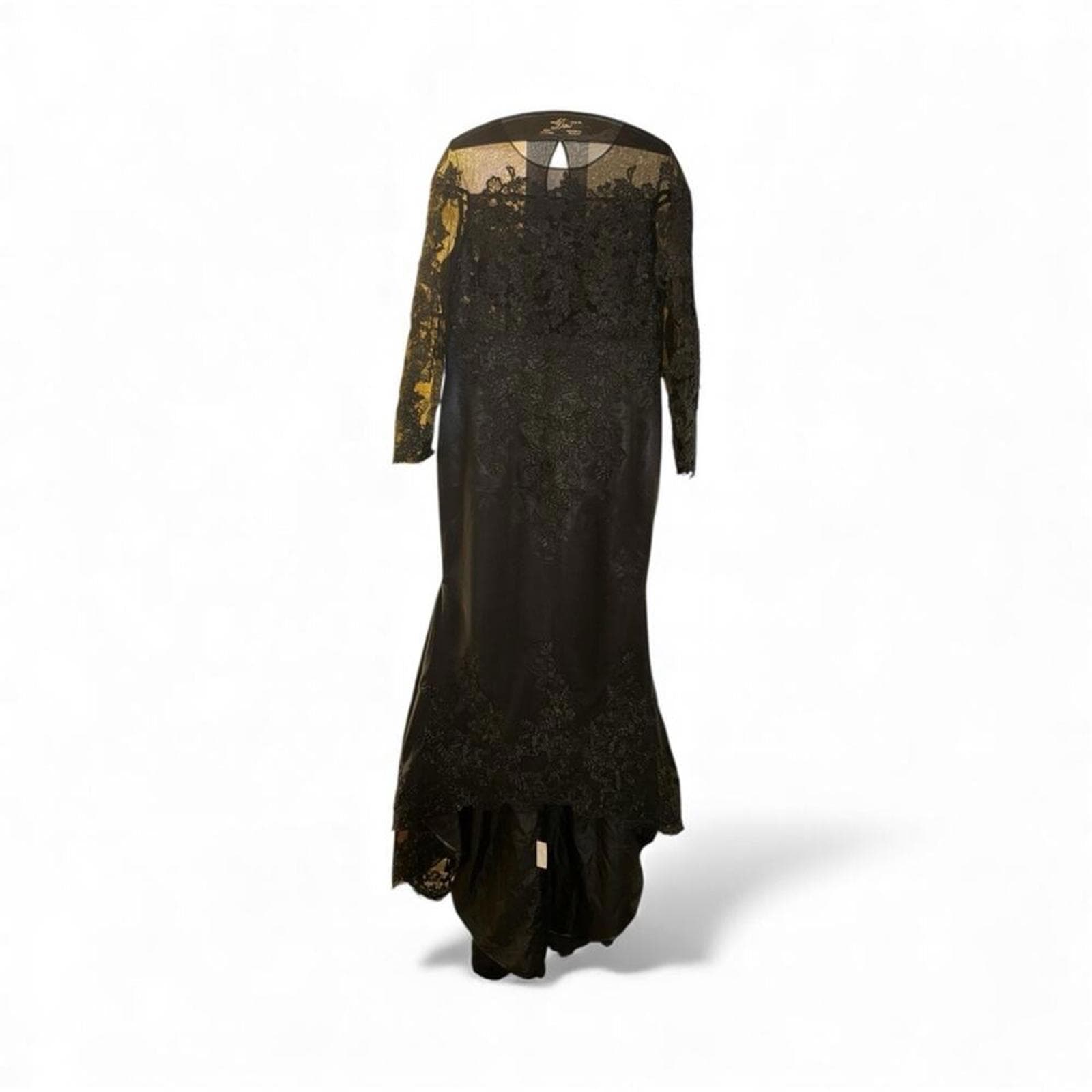 Chic Black Lace Long Sleeve Dress - Thumbnail 2