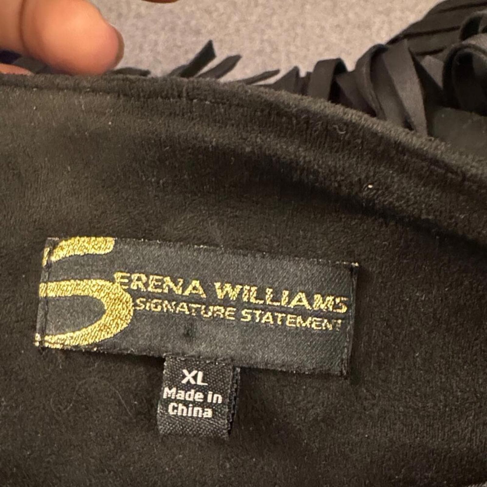 Serena Williams Black Fringe Women's Jacket - Thumbnail 4