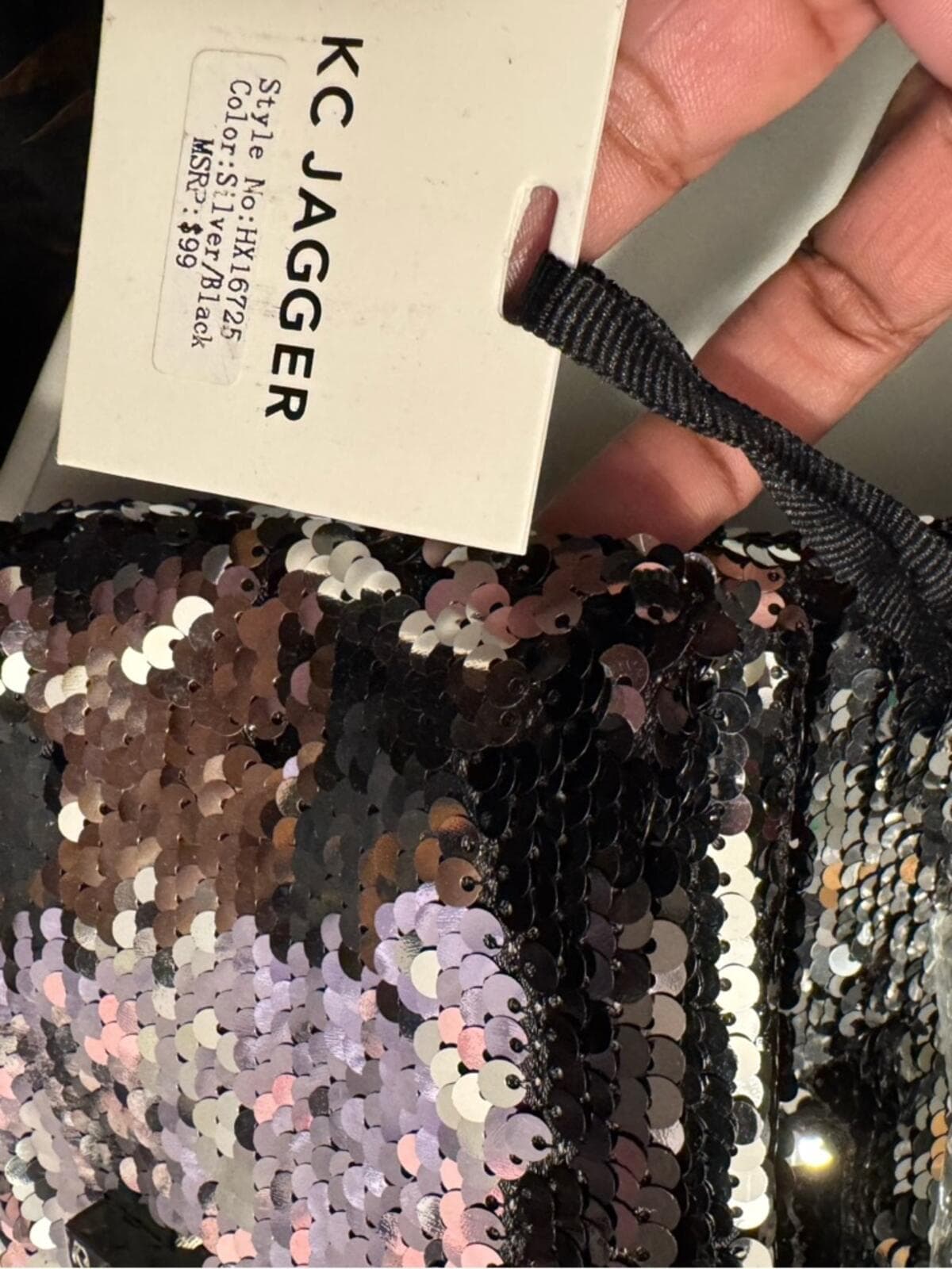 KC Jagger Silver Sequin Chain Crossbody Bag - Thumbnail 6