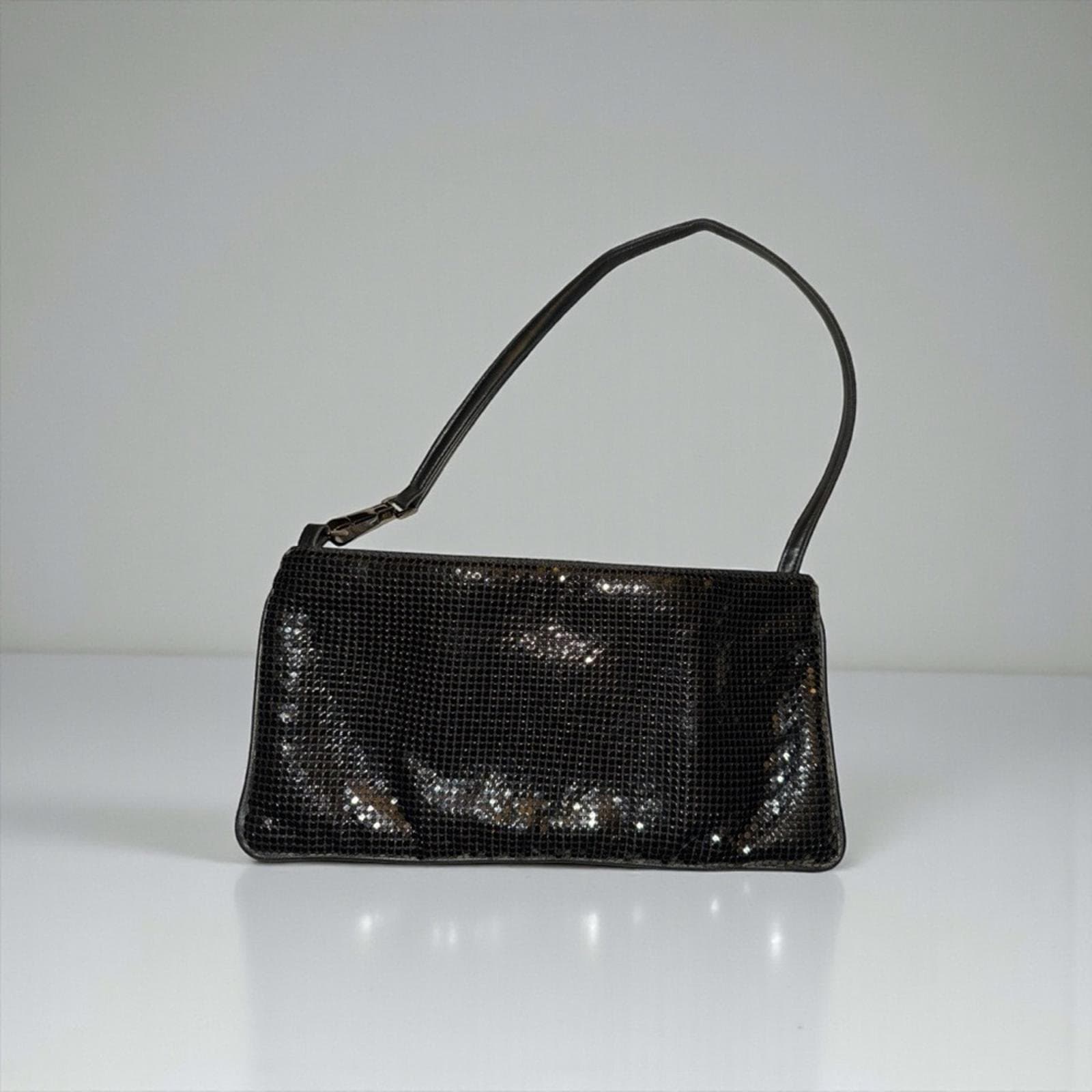 Whiting & Davis Black Mesh Shoulder Bag - Image 1