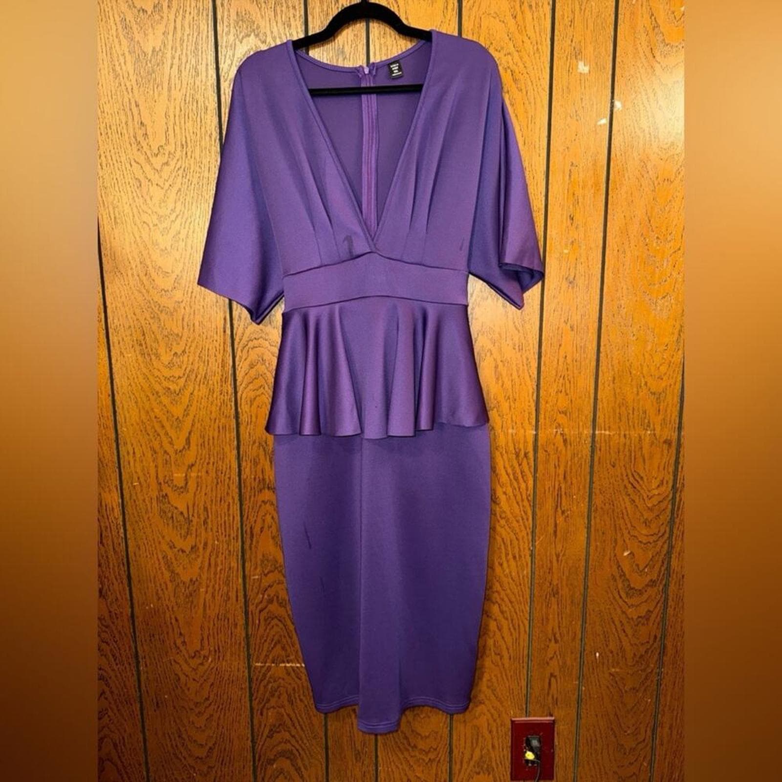 SHEIN Purple Midi Dress - Thumbnail 2