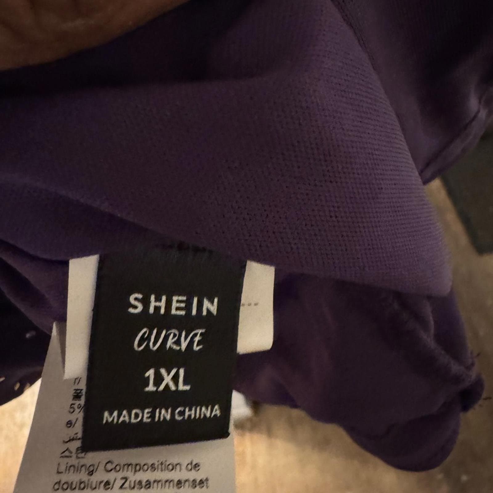 SHEIN Dark Purple Long Sleeve Dress - Thumbnail 4