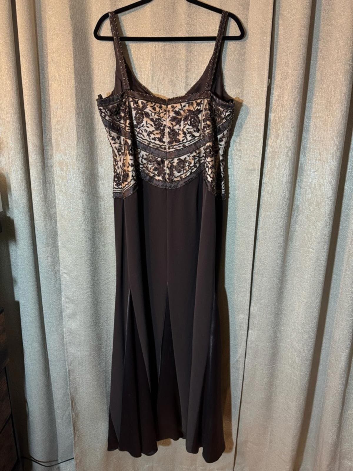 Montage by Mon Cheri Beaded Dark Brown Evening Gown - Thumbnail 11