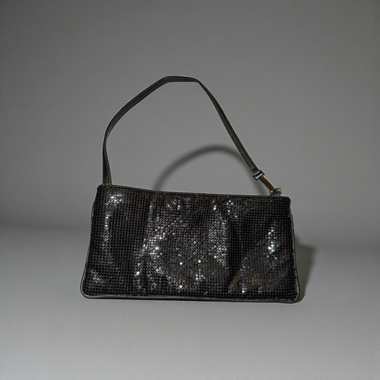 Whiting & Davis Black Mesh Shoulder Bag - Thumbnail 2