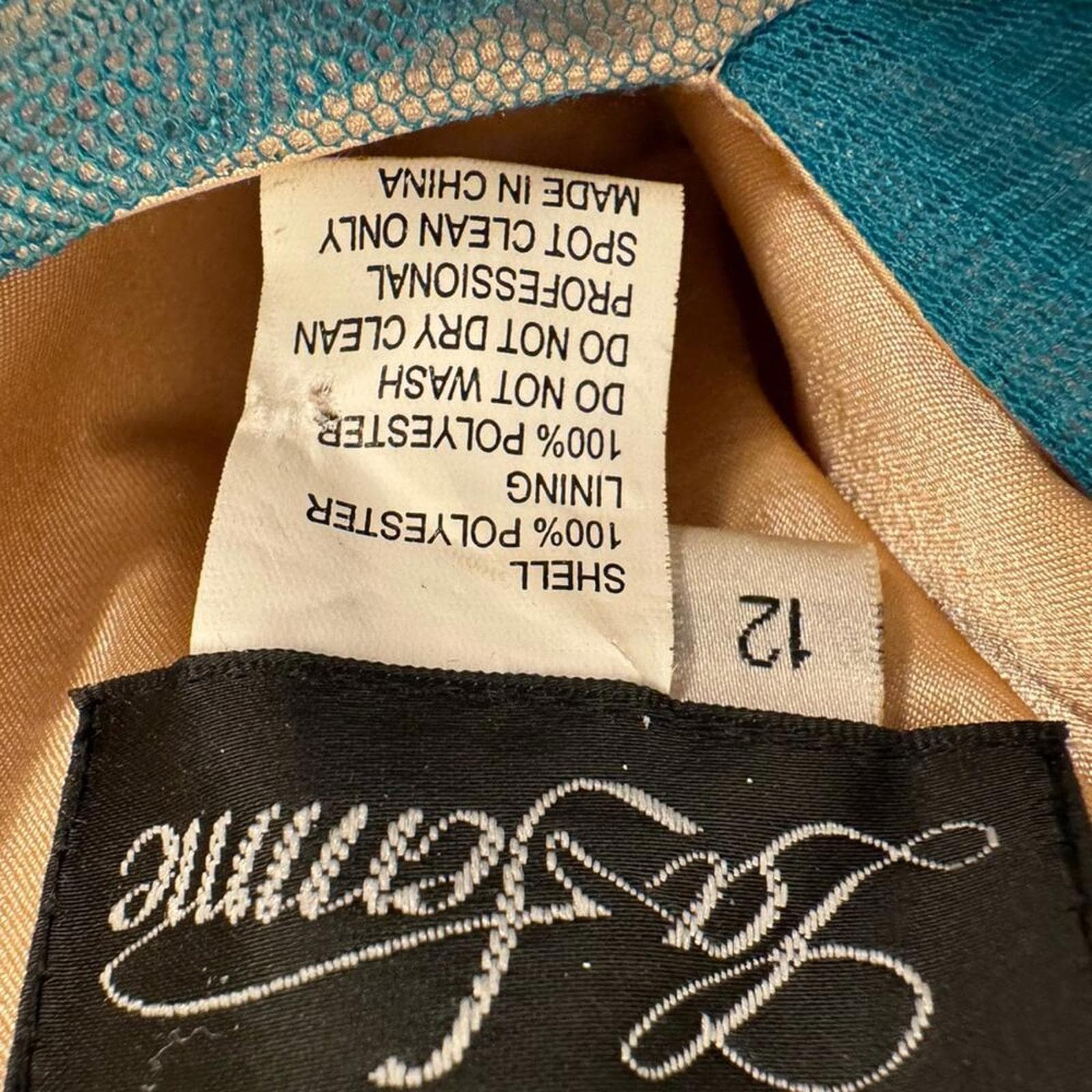 La Femme Teal Maxi Dress with Gold Detailing - Thumbnail 4