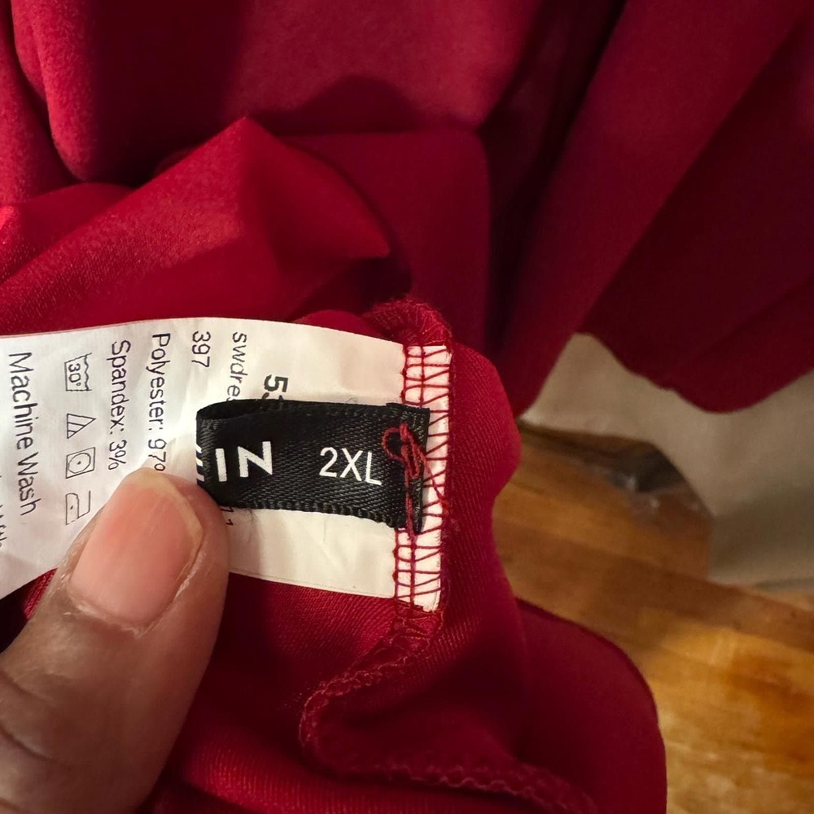 SHEIN Red Midi Dress - Thumbnail 4