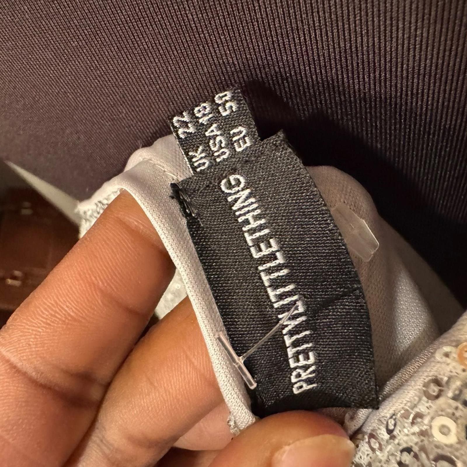 PrettyLittleThing Shimmering Silver One-Shoulder Dress - Thumbnail 4