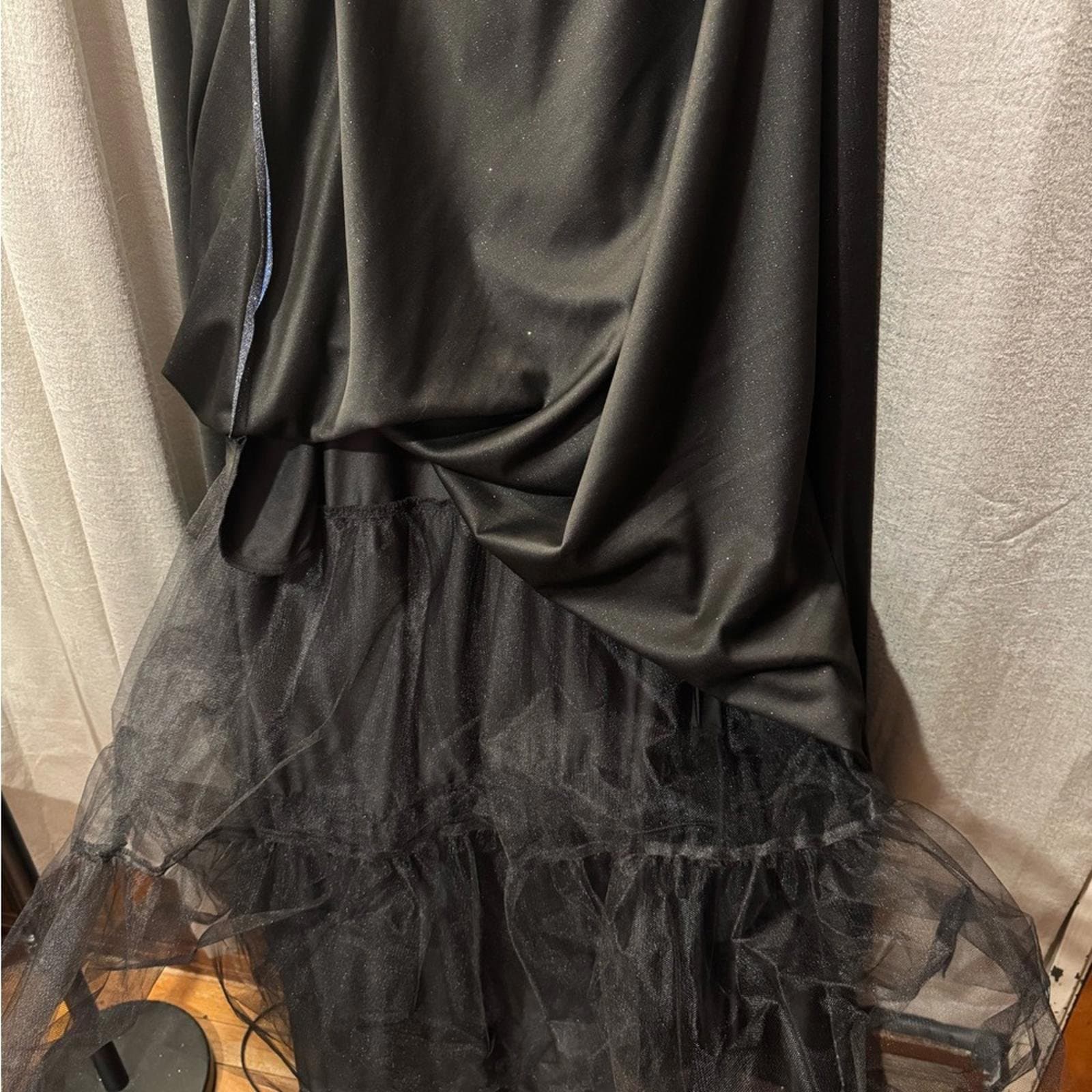 Camille La Vie Shimmery Slate Blue A-Line Dress - Thumbnail 5