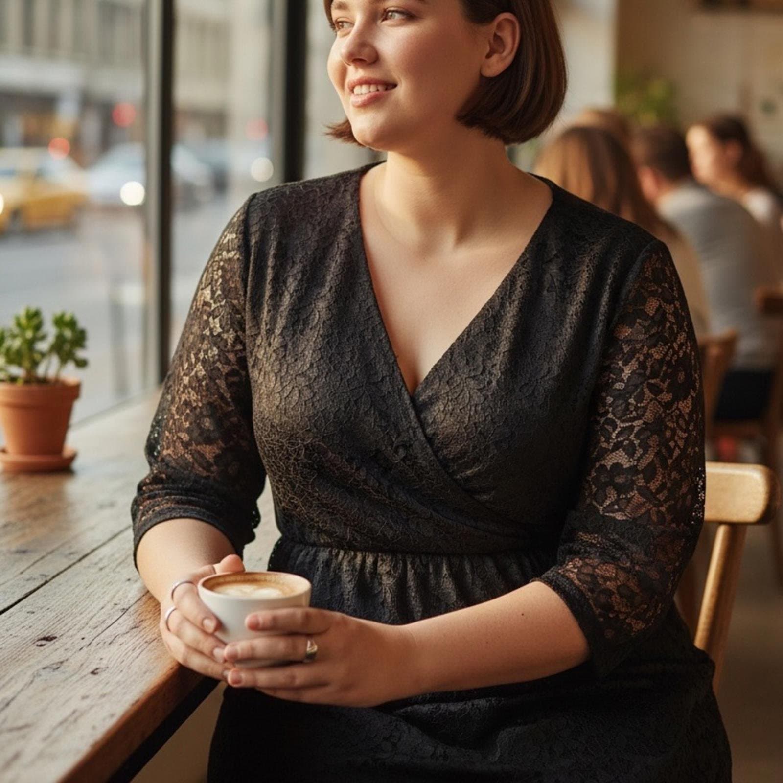 Lane Bryant Elegant Black Lace Dress - Image 1